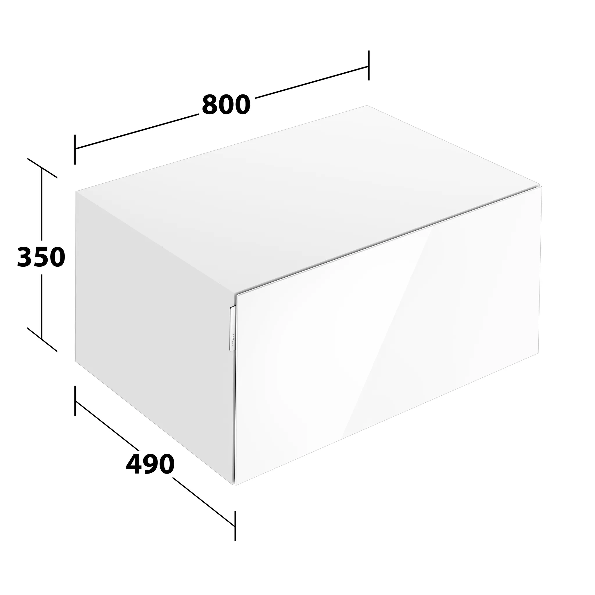 KEUCO Sideboard mit Auszug „Edition 11 Art“ Weiß (Glas), Weiß (Lack, seidenmatt), mit Beleuchtung 80 × 35 × 49 cm