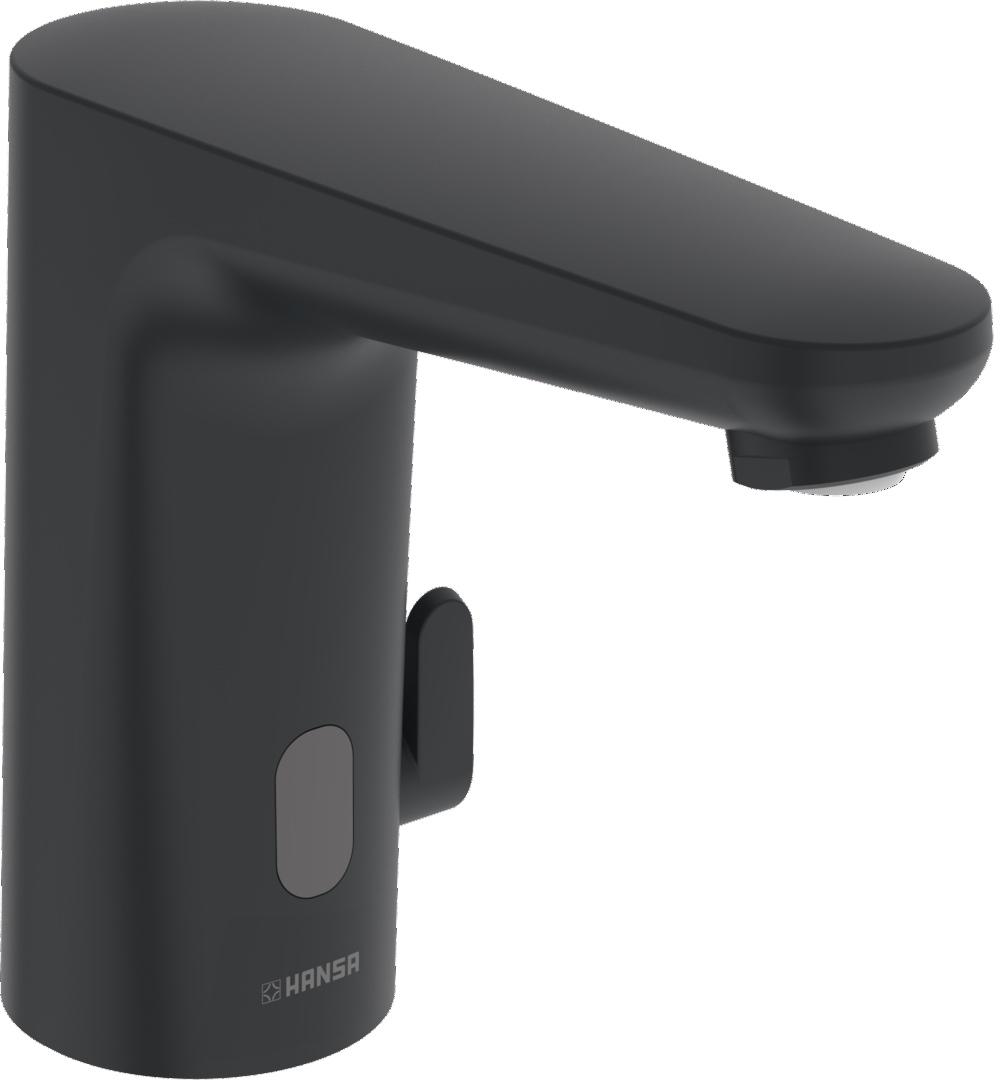 Hansa Waschtischarmatur, elektronisch „Electra“ Ausladung 123 mm in Matt-Schwarz Hansa Waschtischarmatur, elektronisch „Electra“ Ausladung 123 mm in Matt-Schwarz