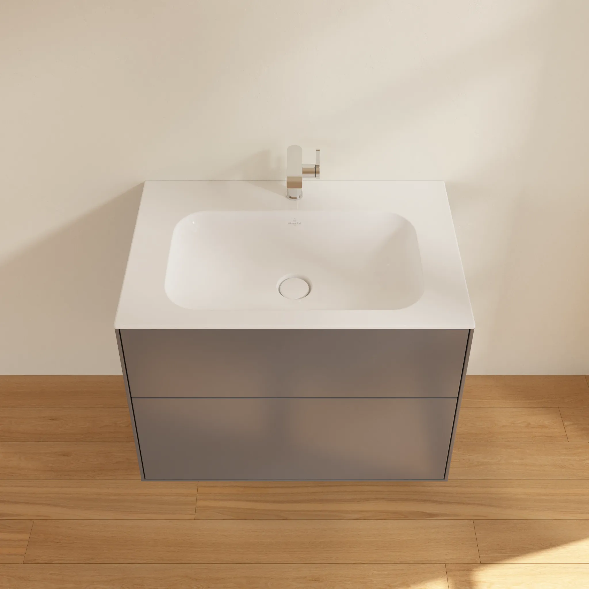 Villeroy & Boch Waschbeckenunterschrank Finion G01, Anthracite Matt Lacquer, 796x591x498mm, mit Beleuchtung und Push-to-open Funktion