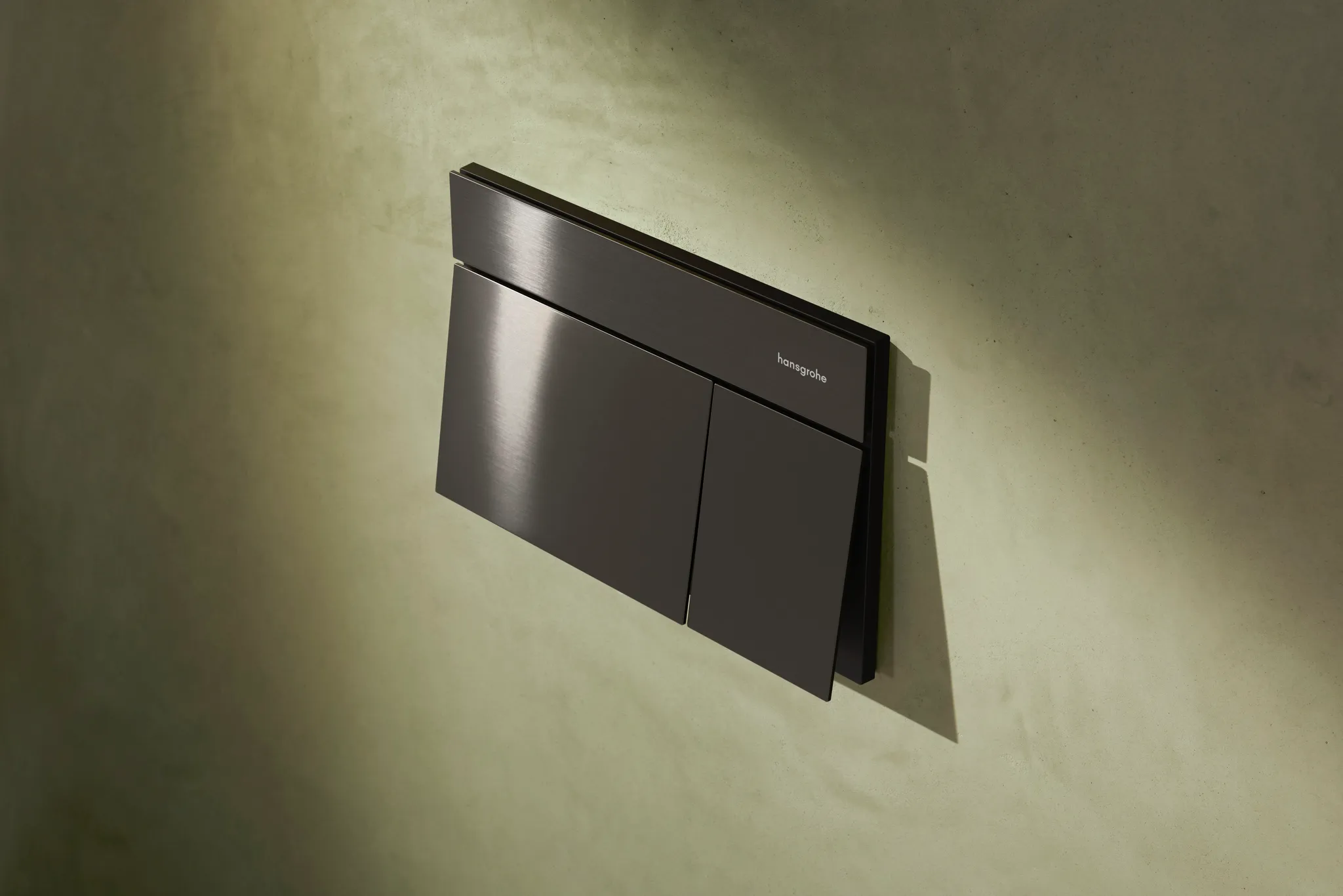 Hansgrohe iFrame Element E Betätigungsplatte, Brushed Black Chrome, Wandmontage für 2-Mengen-Spülsysteme
