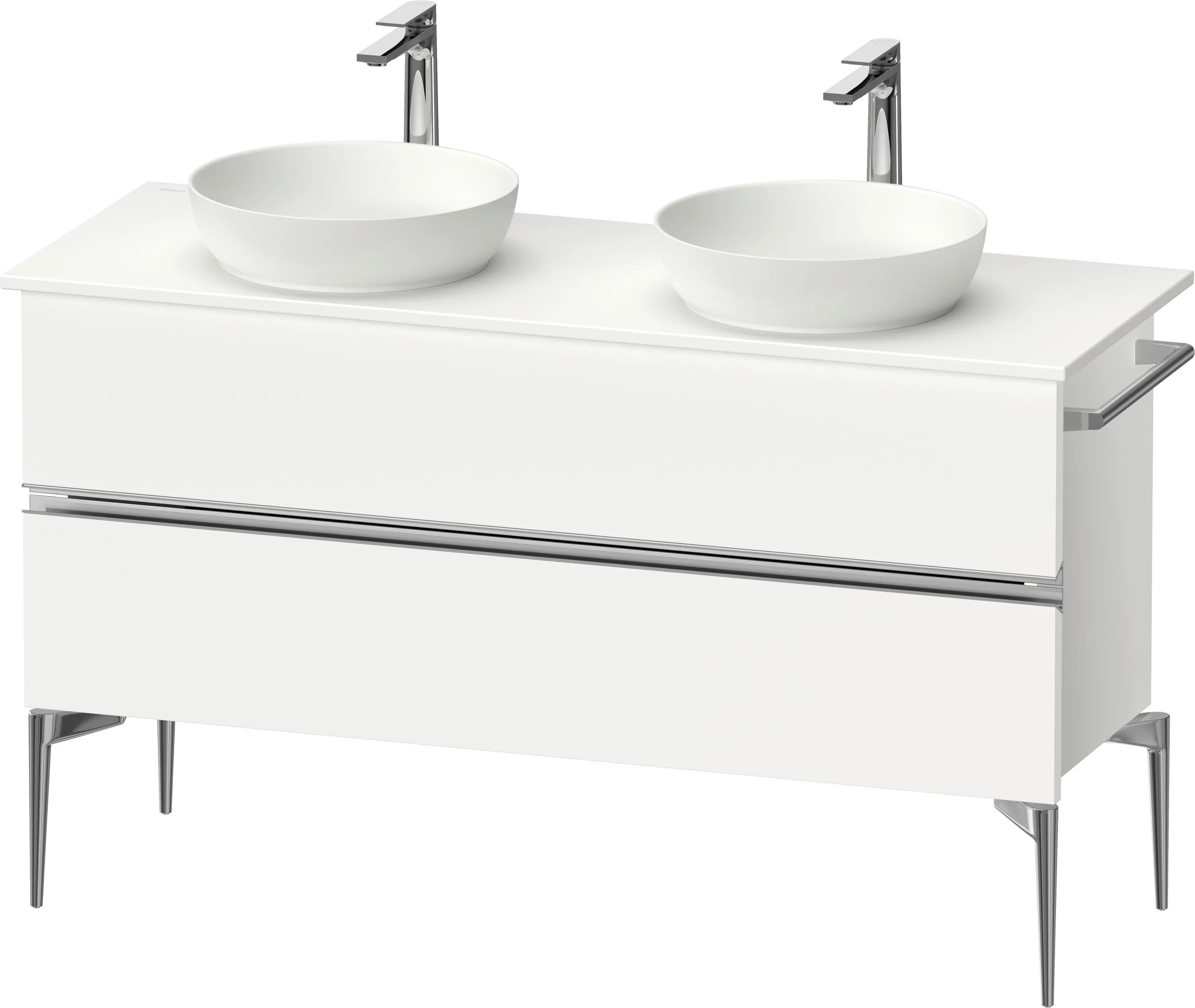 Duravit Waschtischunterschrank „Sivida“ 131,5 × 54,8 × 47,5 cm Weiß Matt Front- & Korpusfarbe: Weiß Matt / Grifffarbe: Chrom / Größe: 131,5 × 47,5 × 54,8 cm Duravit Waschtischunterschrank „Sivida“ 131,5 × 54,8 × 47,5 cm Weiß Matt Front- & Korpusfarbe: Weiß Matt / Grifffarbe: Chrom / Größe: 131,5 × 47,5 × 54,8 cm