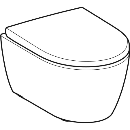 Wand-Tiefspül-WC Set mit WC-Sitz „iCon“ geschlossene Form 36 × 37,8 × 49 cm in weiß alpin, ohne Spülrand, Soft Closing