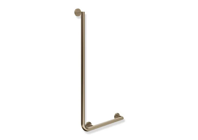HEWI Winkelgriff System 900, Edelstahl PVD Bronze gebürstet, waagerecht 500 mm, senkrecht 1000 mm, Durchmesser 32 mm, rechts