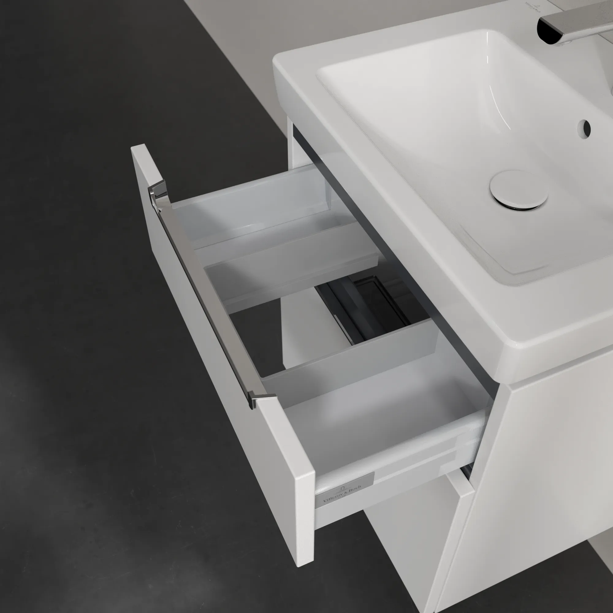 Villeroy & Boch Waschtischunterschrank „Subway 2.0“ 537 × 590 × 423 mm Weiß Matt, für Becken mittig, ohne Beleuchtung