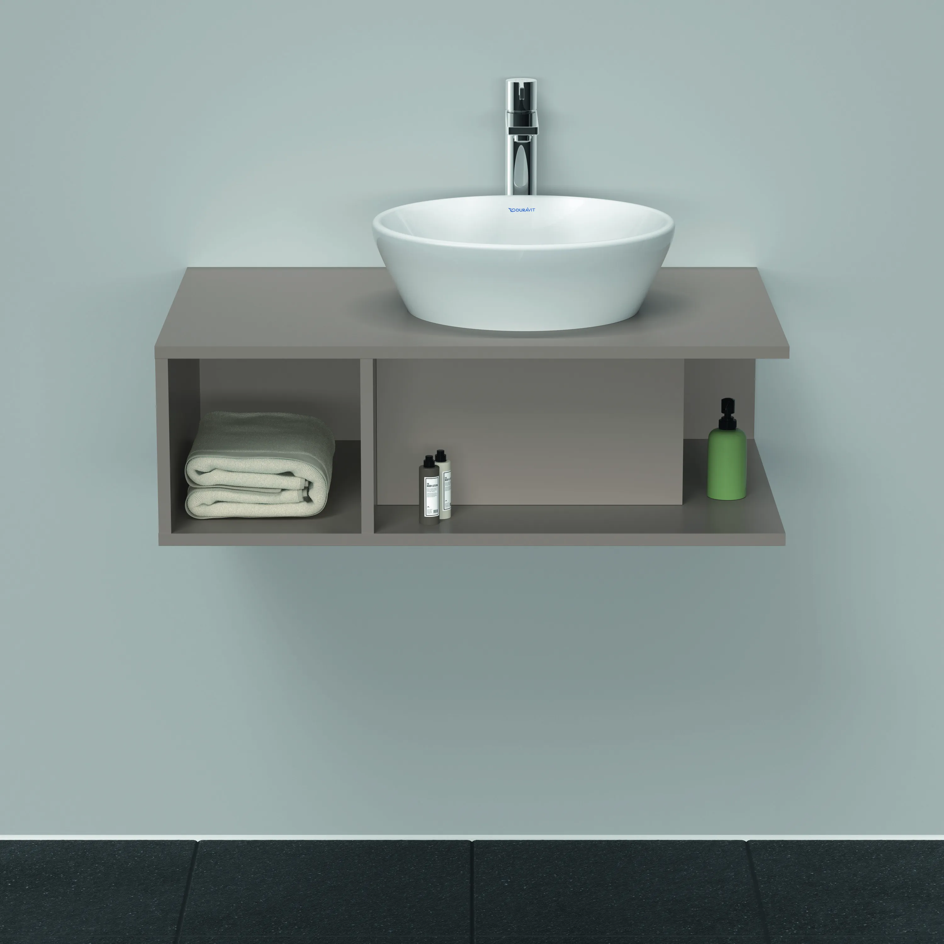 Duravit Waschtischunterschrank wandhängend „D-Neo“ 80 × 26 × 55 cm Basalt Matt Duravit Waschtischunterschrank wandhängend „D-Neo“ 80 × 26 × 55 cm Basalt Matt