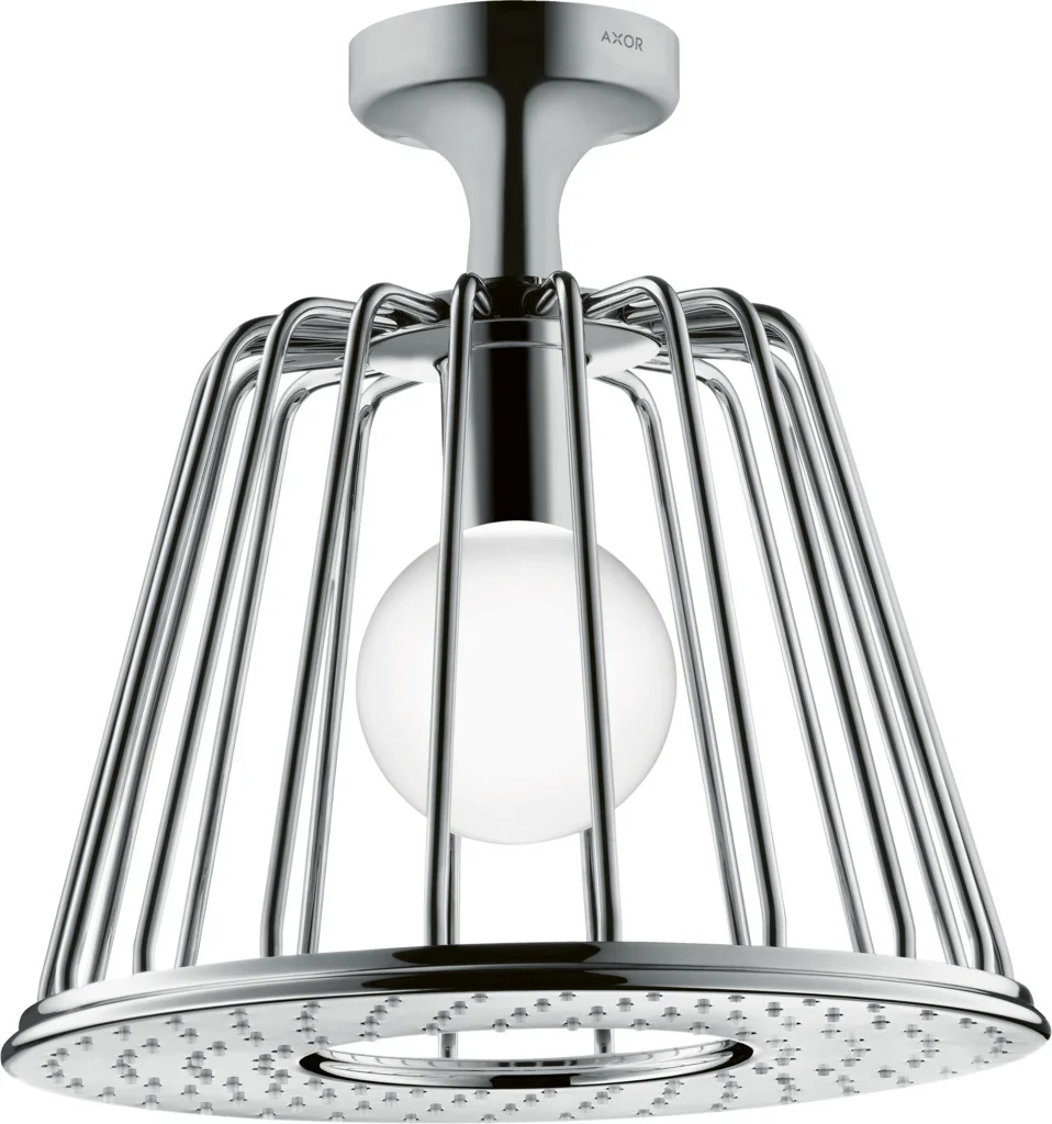 Hansgrohe Axor LampShower/Nendo Kopfbrause mit Deckenanschluss, Chrom, 275 mm, Rain Strahl, integrierte LED-Beleuchtung Hansgrohe Axor LampShower/Nendo Kopfbrause mit Deckenanschluss, Chrom, 275 mm, Rain Strahl, integrierte LED-Beleuchtung