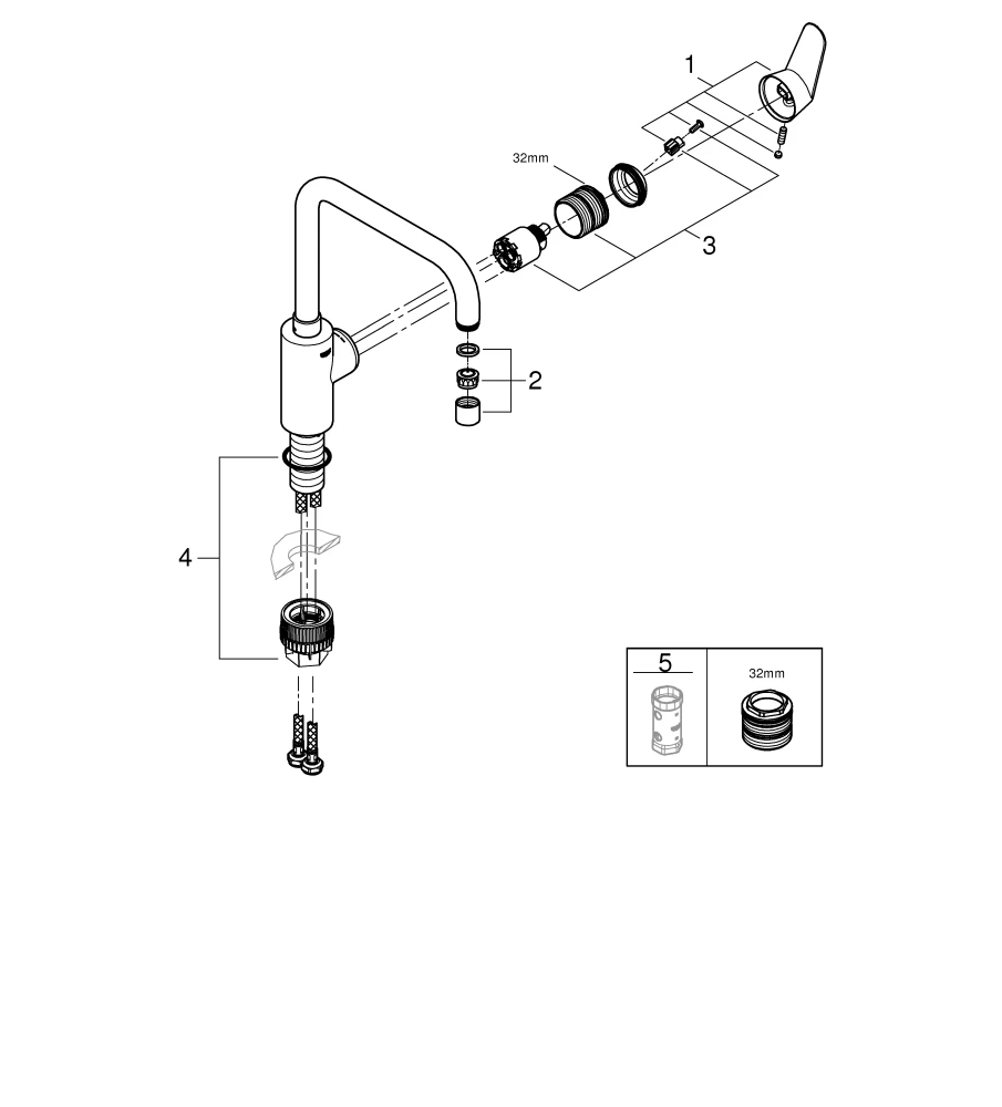 Grohe Eurodisc Cosmopolitan Einhand-Spültischbatterie, ½, hoher Auslauf, Einlochmontage Grohe Eurodisc Cosmopolitan Einhand-Spültischbatterie, ½, hoher Auslauf, Einlochmontage