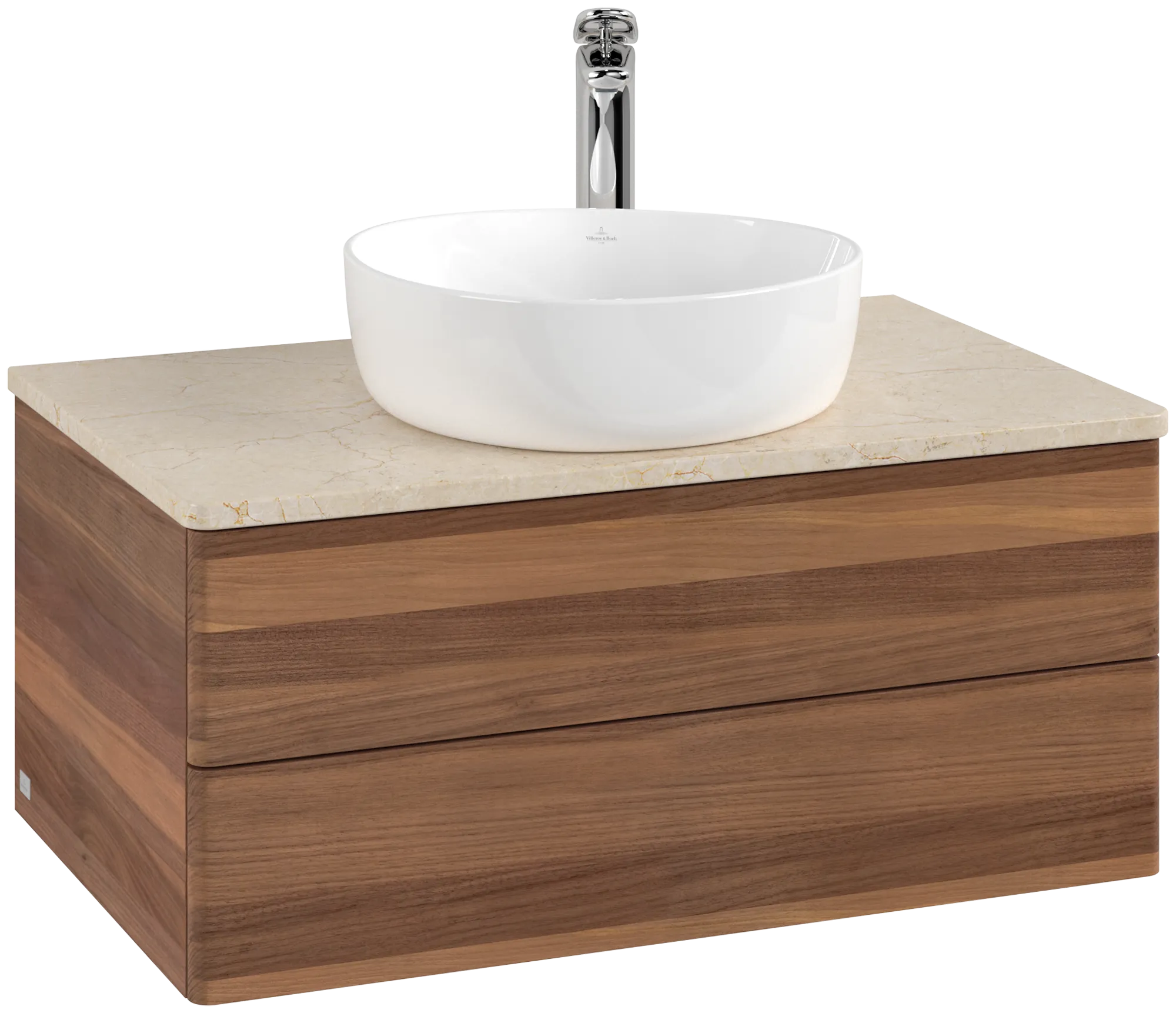 Villeroy & Boch Antao Waschbeckenunterschrank K19_5, 800x360x500 mm, Warm Walnut/Botticino