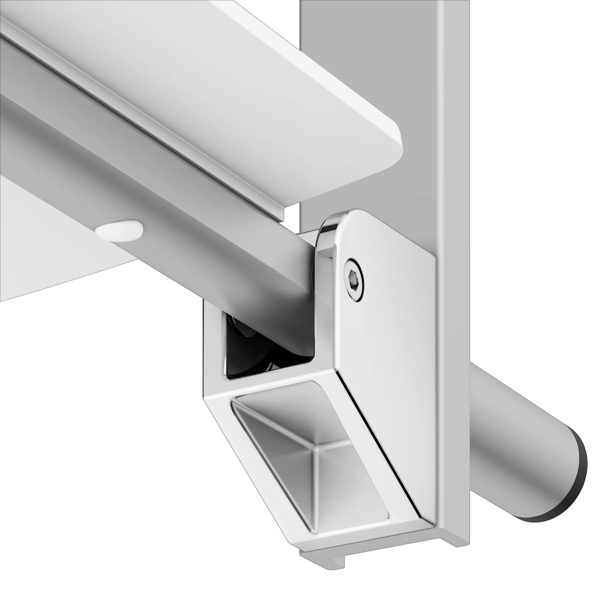 Klappsitz zum Einhängen „Care“ in Silber (eloxiert) Klappsitz zum Einhängen „Care“ in Silber (eloxiert)