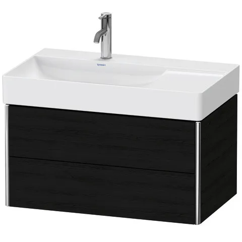 Duravit Waschtischunterschrank wandhängend „XSquare“ 78,4 × 39,7 × 46 cm Eiche Schwarz