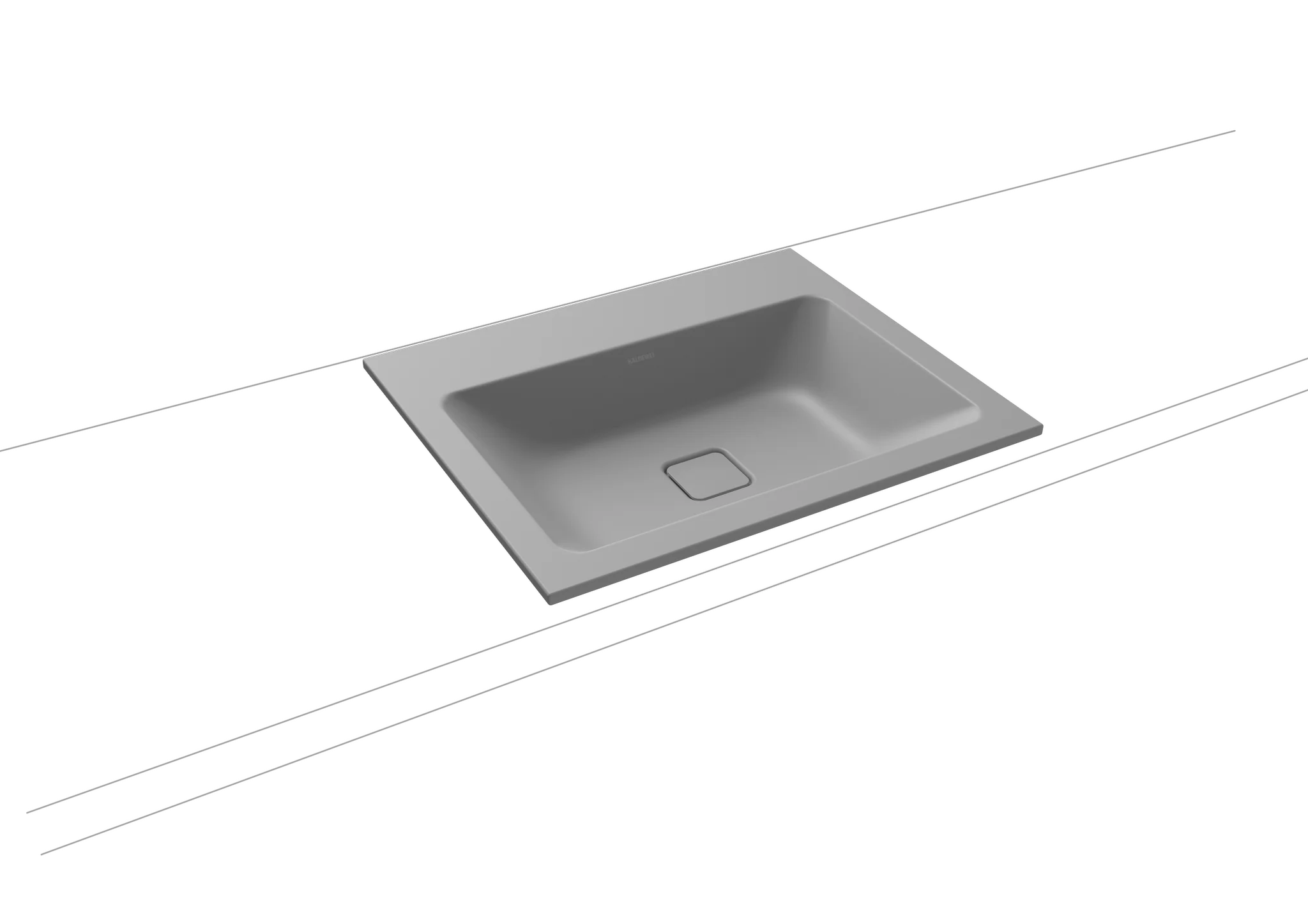 Einbauwaschtisch „Cono“ 60 × 50 cm, mittig, ohne Überlauf, ohne Hahnlochbohrung in cool grey 30 mit Perl-Effekt