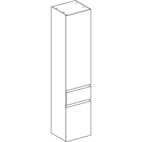 Renova Plan Hochschrank mit zwei Türen und einer Schublade: 39x180x36cm, Nussbaum hickory hell Renova Plan Hochschrank mit zwei Türen und einer Schublade: 39x180x36cm, Nussbaum hickory hell