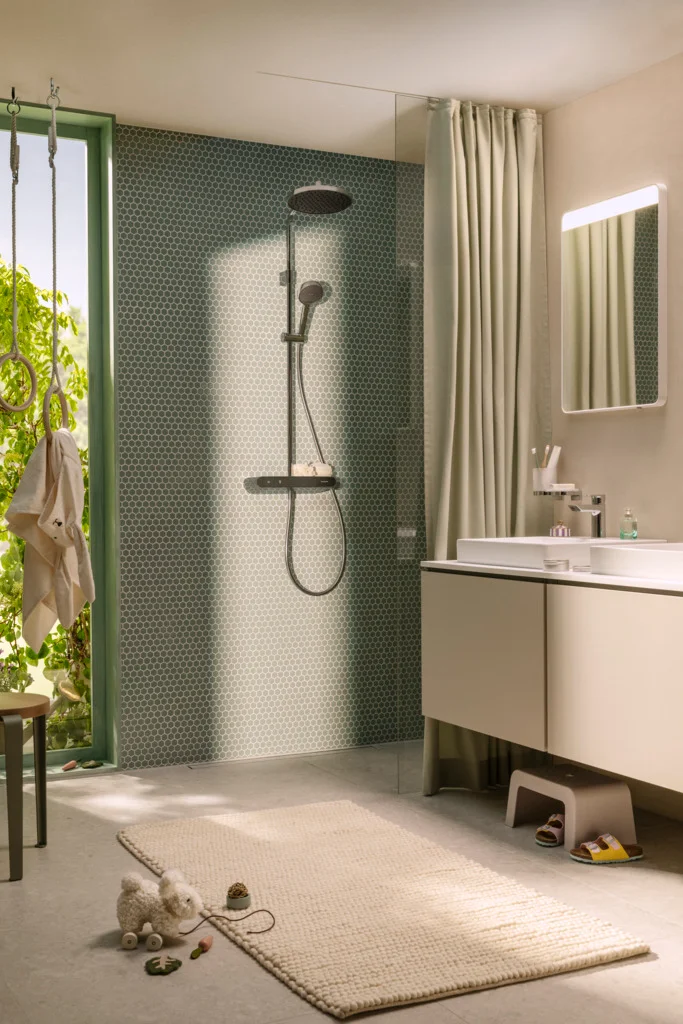 Activera S Showerpipe 240 1jet EcoSmart mit ShowerTablet Select 360 Varia, Oberfläche: Chrom Activera S Showerpipe 240 1jet EcoSmart mit ShowerTablet Select 360 Varia, Oberfläche: Chrom