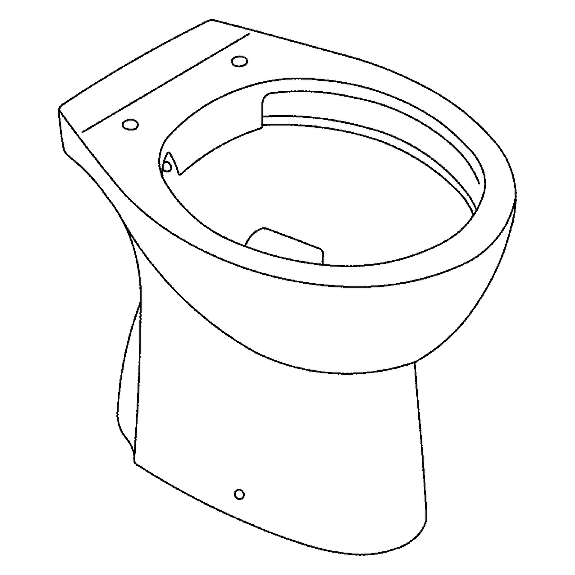 Stand-Tiefspül-WC Bau Keramik 39431, Abgang senkrecht, spülrandlos, aus Sanitärkeramik, alpinweiß