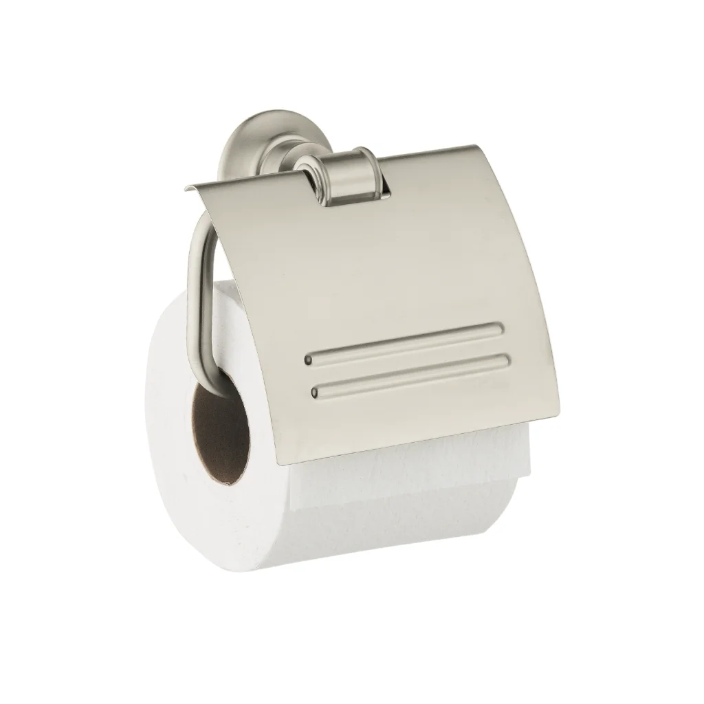 Hansgrohe AXOR Montreux Papierrollenhalter mit Deckel, Chrom, Wandmontage, Metall, verdeckte Befestigung