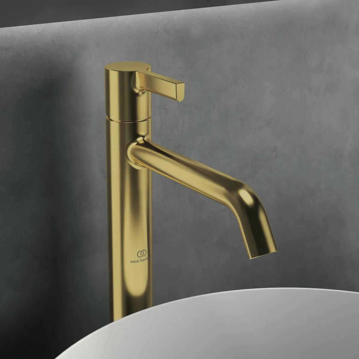 Waschtischarmatur Joy, mit verlängertem Sockel, ohne Ablaufgarnitur, Ausladung 170mm, Brushed Gold Waschtischarmatur Joy, mit verlängertem Sockel, ohne Ablaufgarnitur, Ausladung 170mm, Brushed Gold