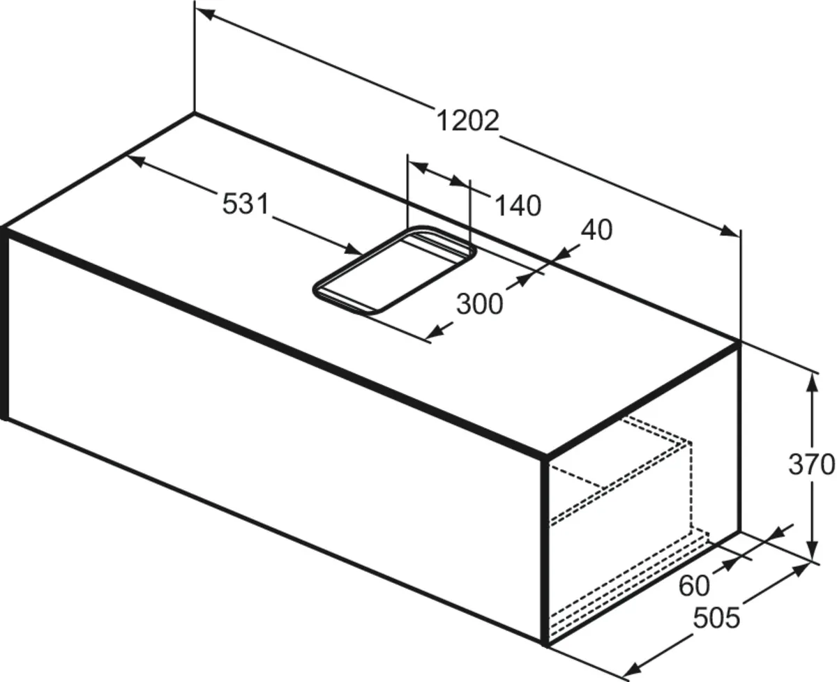 Ideal Standard Waschtischunterschrank „Conca“ 120,2 × 37 × 50,5 cm Eiche geflammt Furnier Ideal Standard Waschtischunterschrank „Conca“ 120,2 × 37 × 50,5 cm Eiche geflammt Furnier