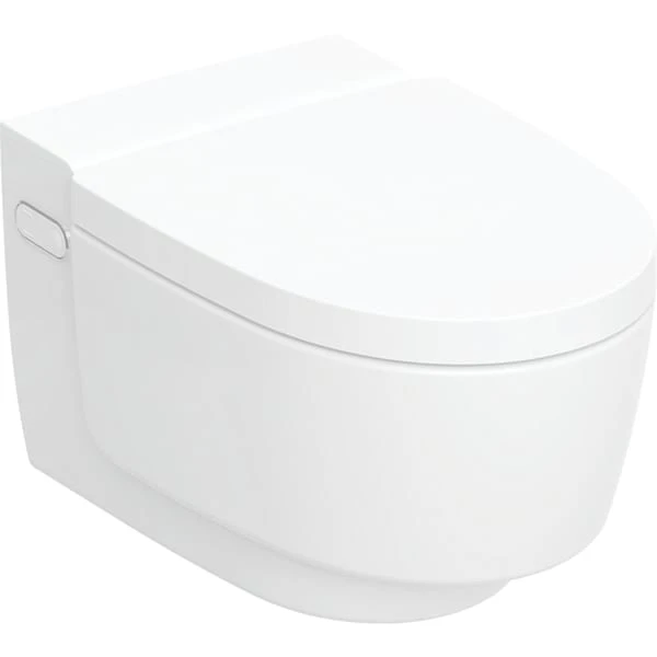Geberit Wand-Dusch-WC Komplettanlage AquaClean „Mera“ Comfort in weiß alpin, Befestigung sichtbar, ohne Spülrand
