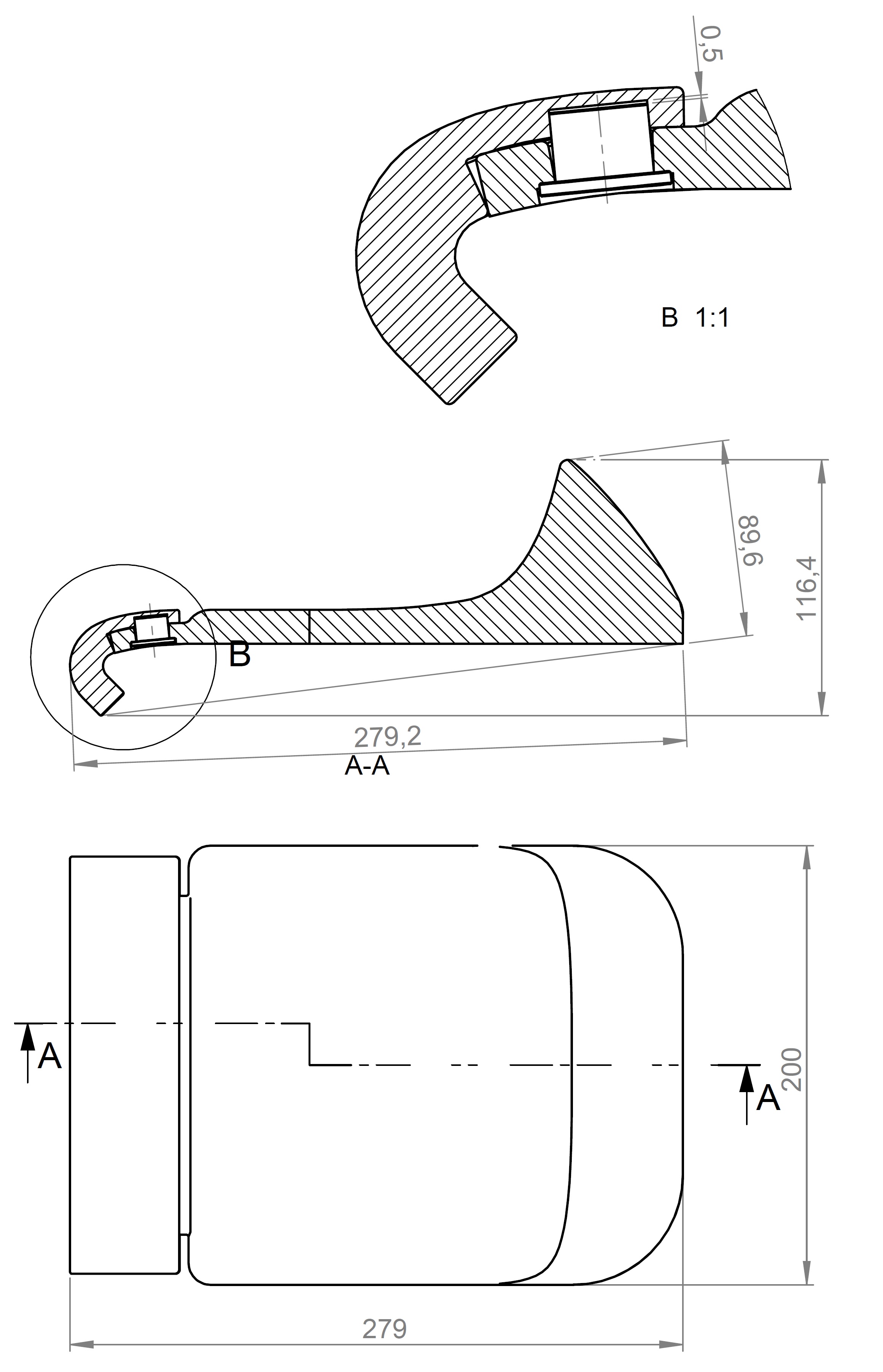 Hoesch Armlehnen „Ergo+“ 30 cm