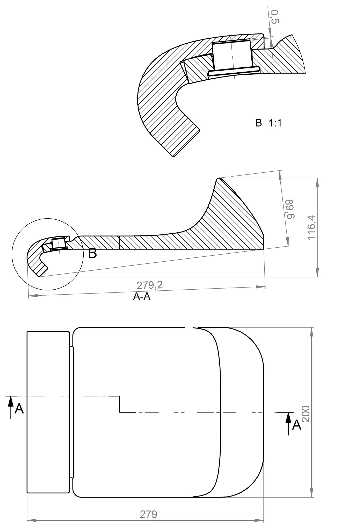 Hoesch Armlehnen „Ergo+“ 30 cm Hoesch Armlehnen „Ergo+“ 30 cm