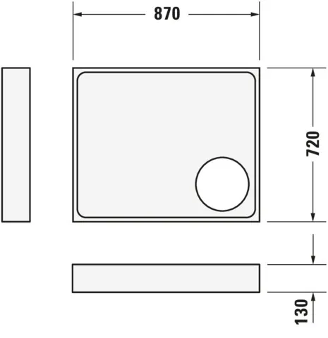 Duravit rechteck Duschwanne „Starck Slimline“ 90 × 75 cm 