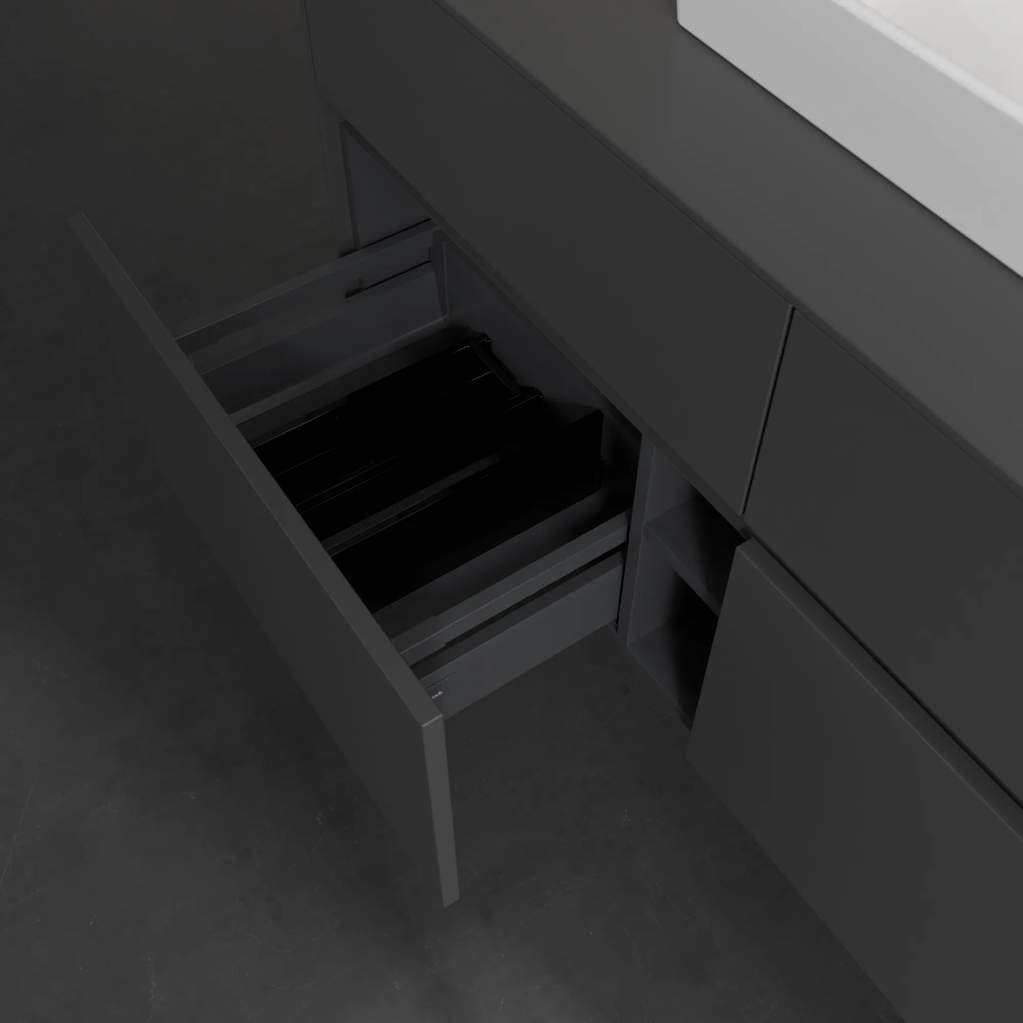 Villeroy & Boch Waschtischunterschrank „Collaro“ 1200 × 548 × 500 mm Graphite, mit Beleuchtung, für Becken mittig Villeroy & Boch Waschtischunterschrank „Collaro“ 1200 × 548 × 500 mm Graphite, mit Beleuchtung, für Becken mittig