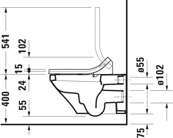 Wand-Tiefspül-WC „DuraStyle“ 37,6 × 35,5 × 62 cm in Weiß Hochglanz, Befestigung verdeckt, mit Spülrand Wand-Tiefspül-WC „DuraStyle“ 37,6 × 35,5 × 62 cm in Weiß Hochglanz, Befestigung verdeckt, mit Spülrand