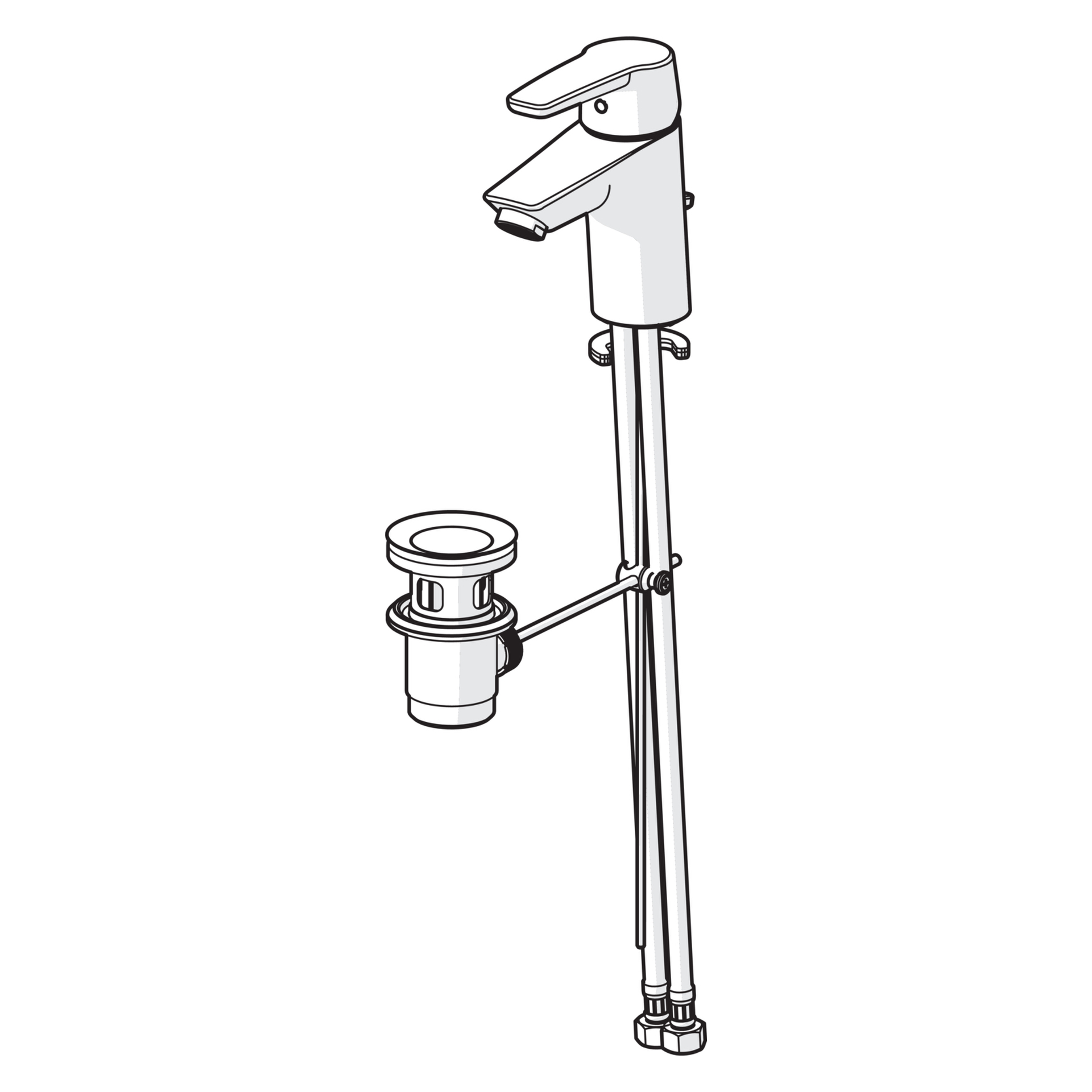 Einhand-Waschtischarmatur „Polo“ Ausladung 103 mm in Chrom Einhand-Waschtischarmatur „Polo“ Ausladung 103 mm in Chrom