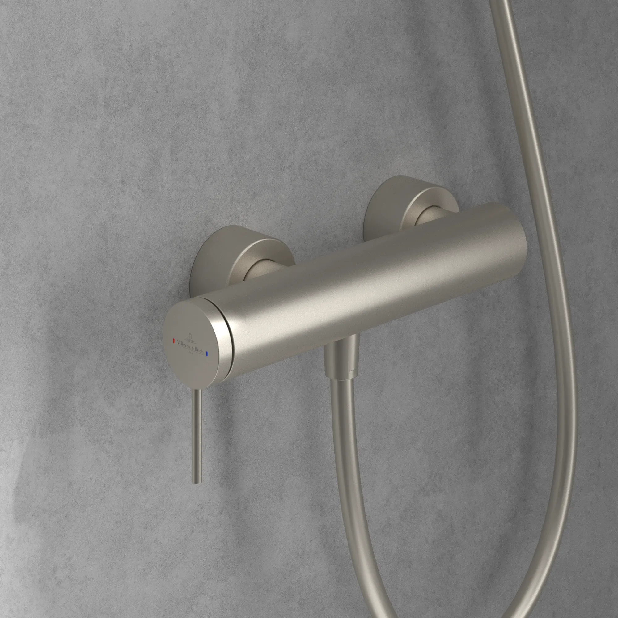 Villeroy & Boch Einhebel-Duscharmatur Loop & Friends, Brushed Nickel Matt, 108 mm Höhe, 273 x 96 mm Maße Villeroy & Boch Einhebel-Duscharmatur Loop & Friends, Brushed Nickel Matt, 108 mm Höhe, 273 x 96 mm Maße