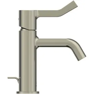 Waschischarmatur Joy Ausladung 110mm mit Ablaufgarnitur mit langem Griff Brushed Gold Waschischarmatur Joy Ausladung 110mm mit Ablaufgarnitur mit langem Griff Brushed Gold