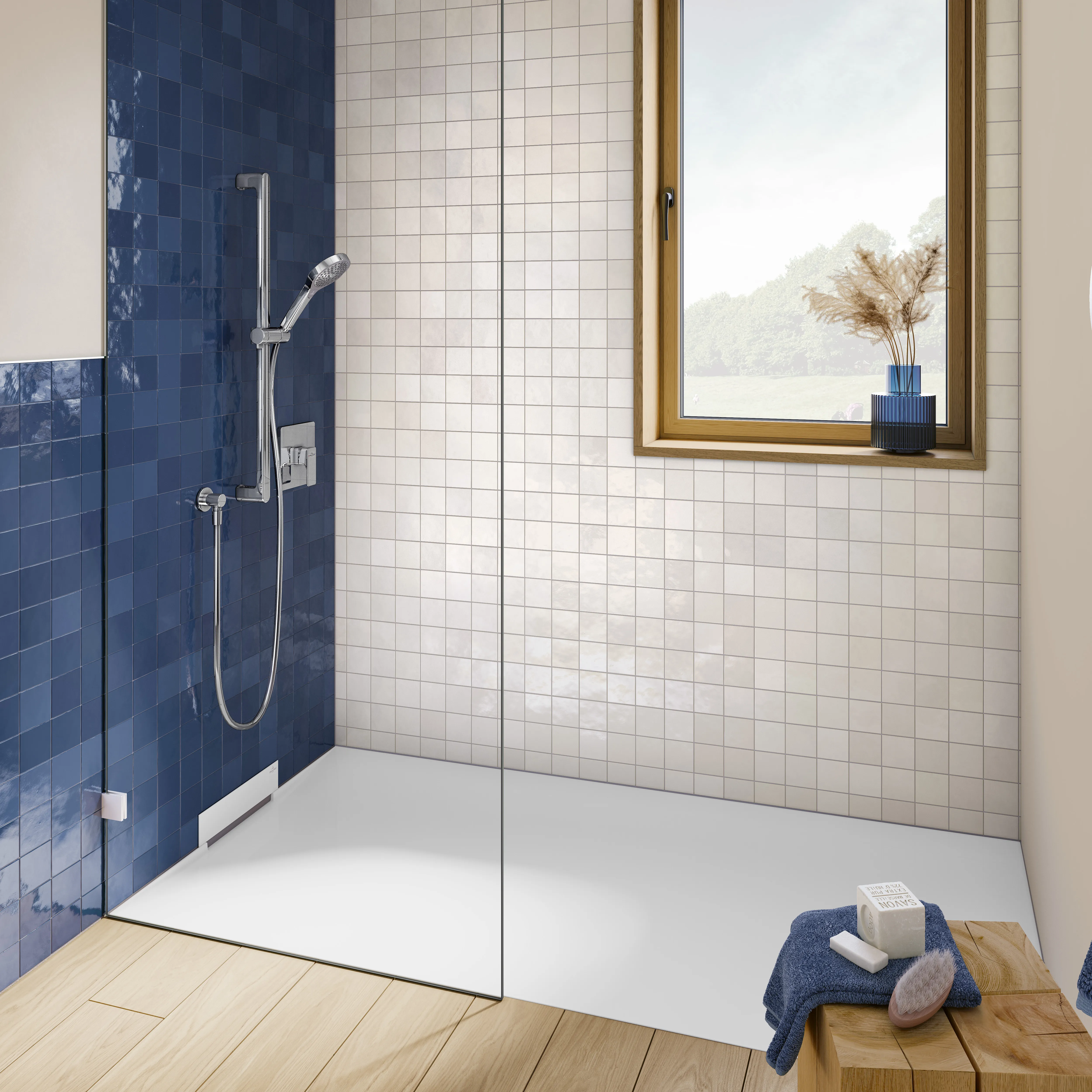 Villeroy & Boch Wandhaltegriff mit Brausehalter „ViCare Design“ Villeroy & Boch Wandhaltegriff mit Brausehalter „ViCare Design“