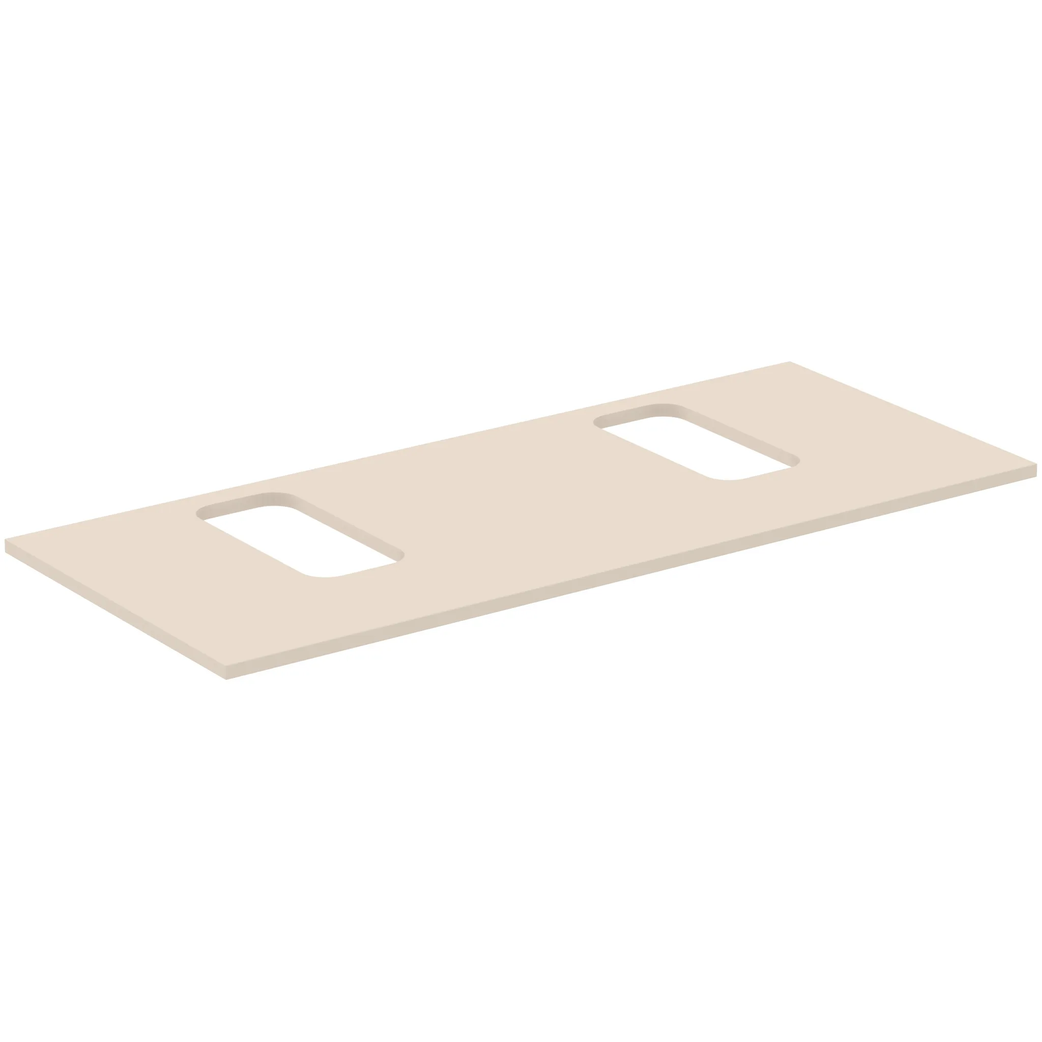 Waschtischplatte i.life B je ein Ausschnitt rechts und links für zwei Wand-Waschtische 1202x507x18mm Weiß matt Waschtischplatte i.life B je ein Ausschnitt rechts und links für zwei Wand-Waschtische 1202x507x18mm Weiß matt