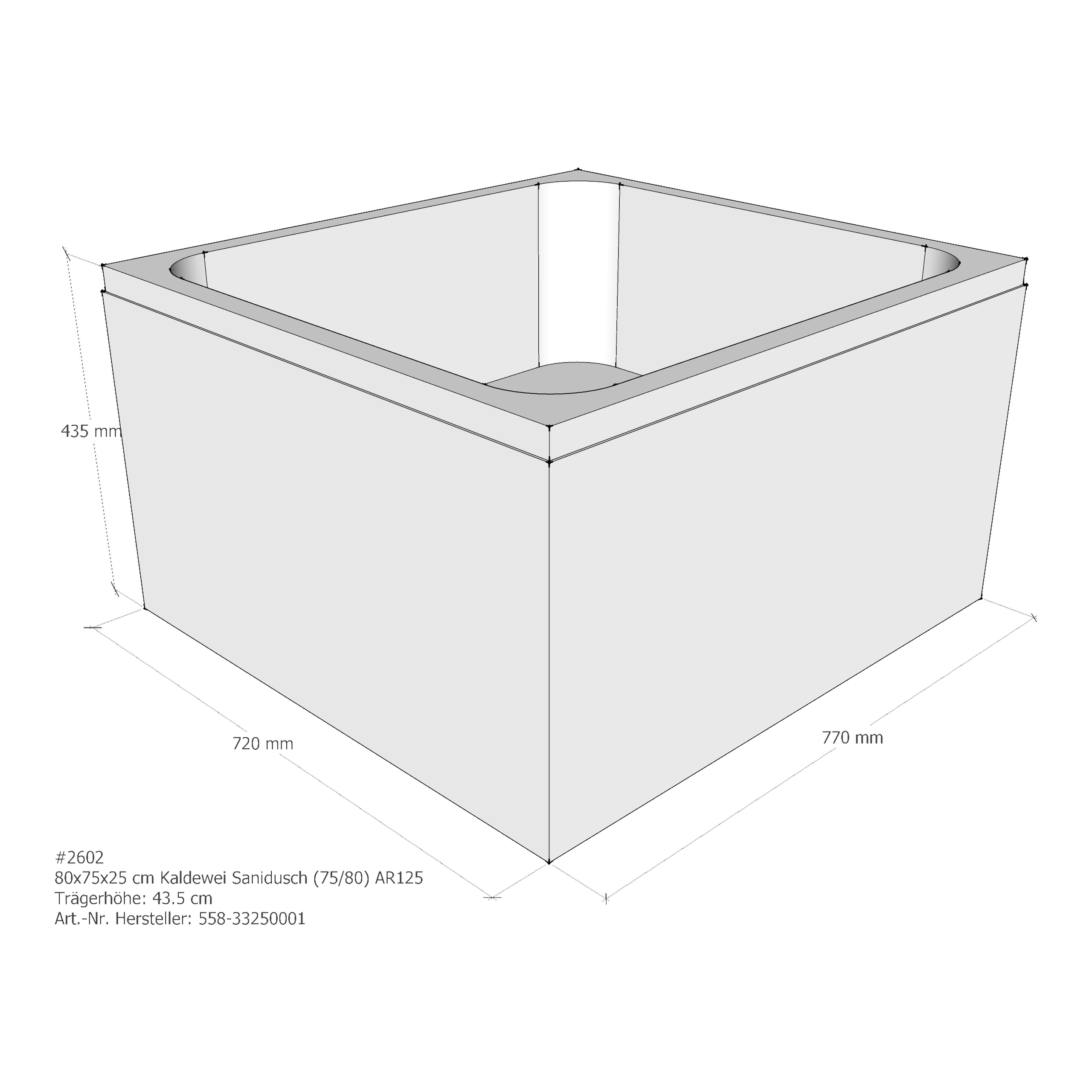 Duschwannenträger für Kaldewei Sanidusch 75 × 80 × 25 cm Breite: 80 cm Duschwannenträger für Kaldewei Sanidusch 75 × 80 × 25 cm Breite: 80 cm