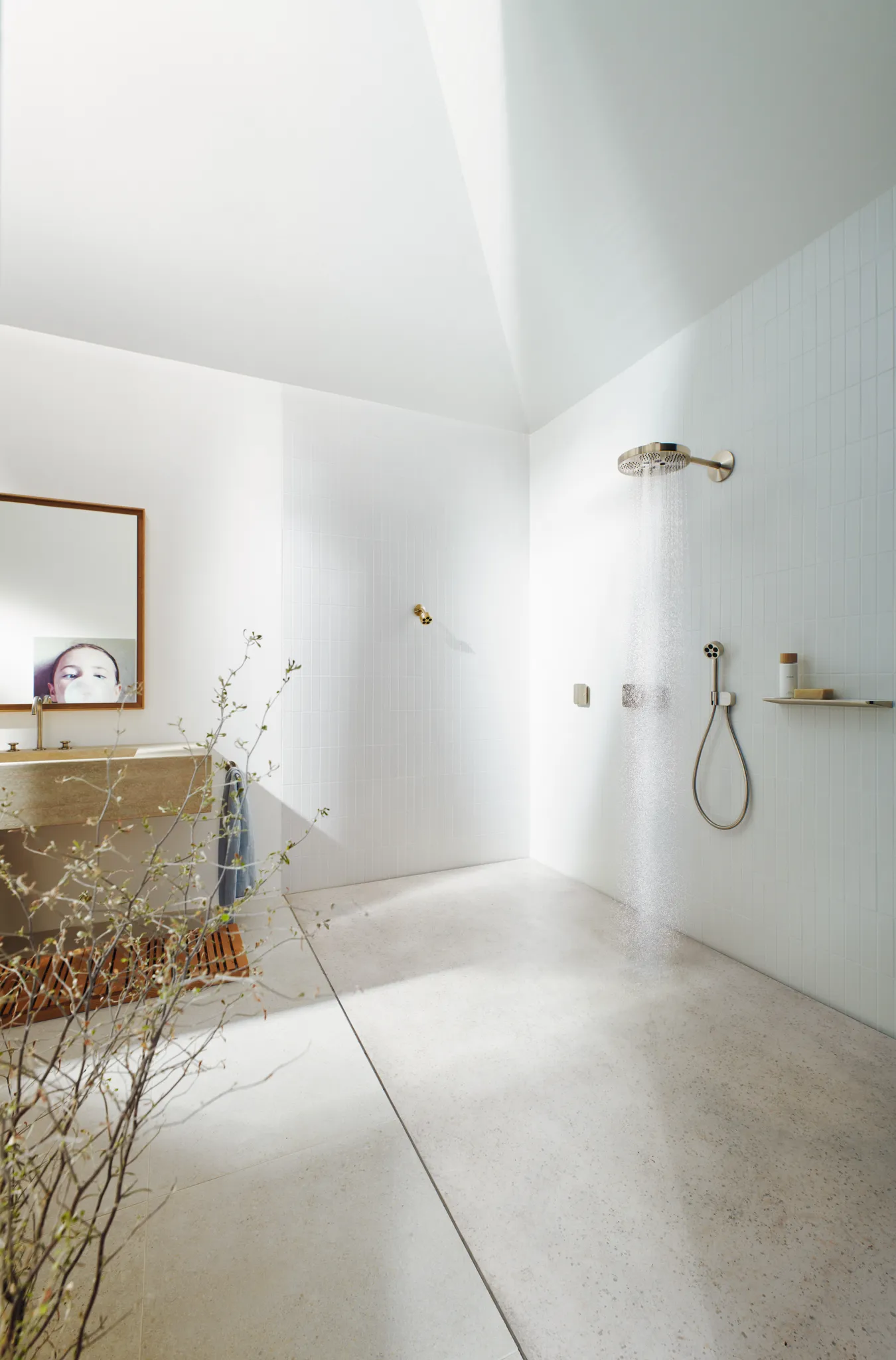 Hansgrohe AXOR One Kopfbrause 75 1jet EcoSmart Brushed Nickel, 73 mm Brausekopfgröße, PowderRain Strahlart, 8,7 l/min Durchflussmenge, verstellbarer Winkel, abnehmbare Kopfbrause, für Durchlauferhitzer geeignet Hansgrohe AXOR One Kopfbrause 75 1jet EcoSmart Brushed Nickel, 73 mm Brausekopfgröße, PowderRain Strahlart, 8,7 l/min Durchflussmenge, verstellbarer Winkel, abnehmbare Kopfbrause, für Durchlauferhitzer geeignet