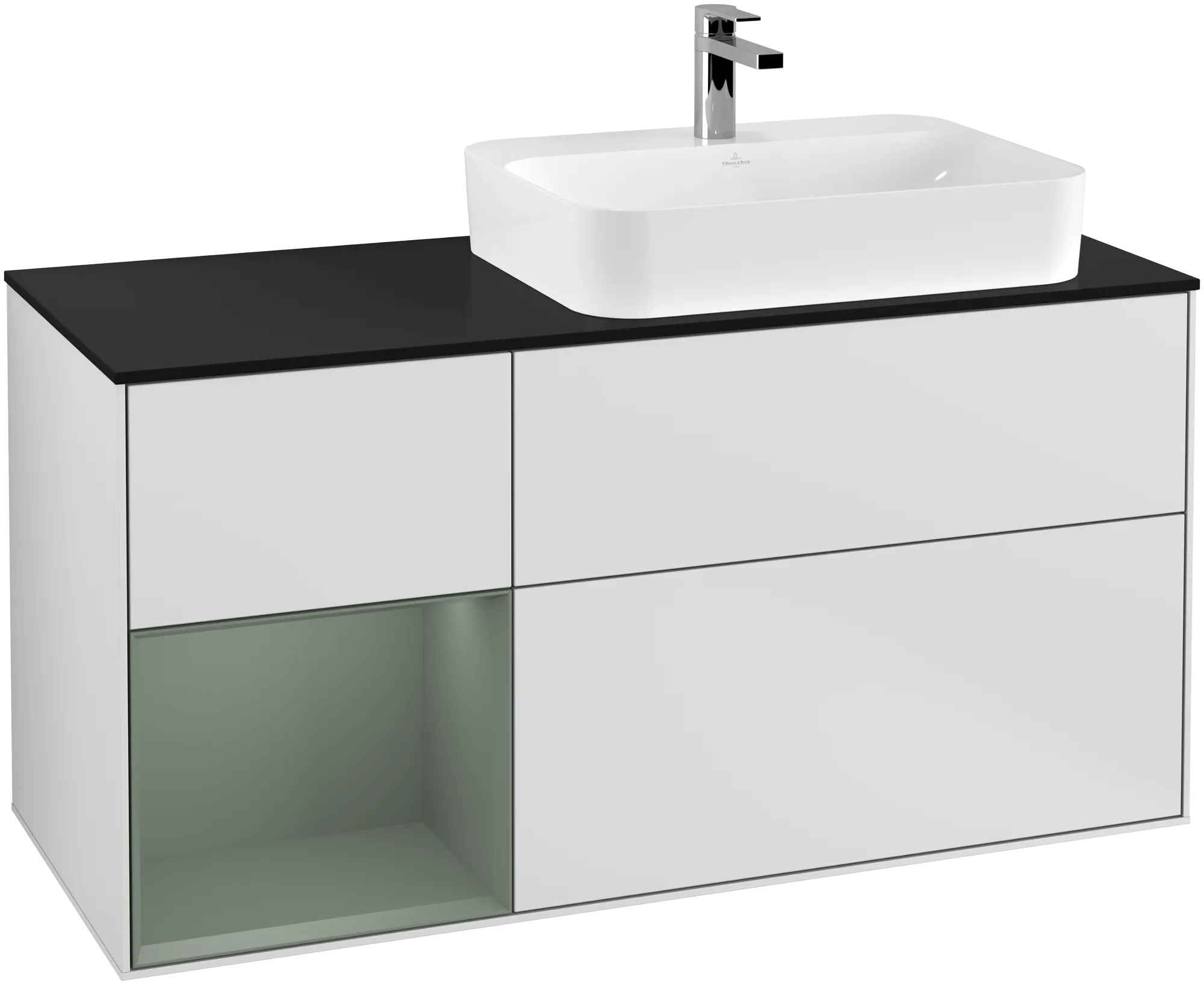 Villeroy & Boch Waschtischunterschrank „Finion“ für Schrankwaschtisch 1200 × 603 × 501 mm White Matt Lacquer, für Becken rechts Villeroy & Boch Waschtischunterschrank „Finion“ für Schrankwaschtisch 1200 × 603 × 501 mm White Matt Lacquer, für Becken rechts