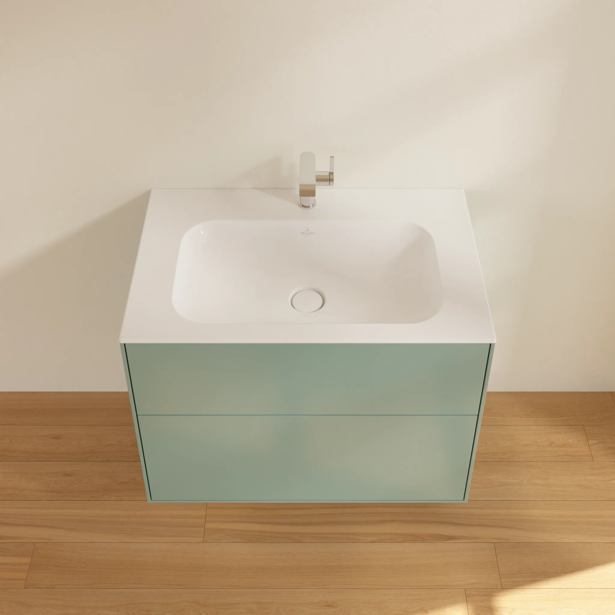 Villeroy & Boch Waschtischunterschrank „Finion“ für Schrankwaschtisch 796 × 591 × 498 mm Olive Matt Lacquer, für Becken mittig