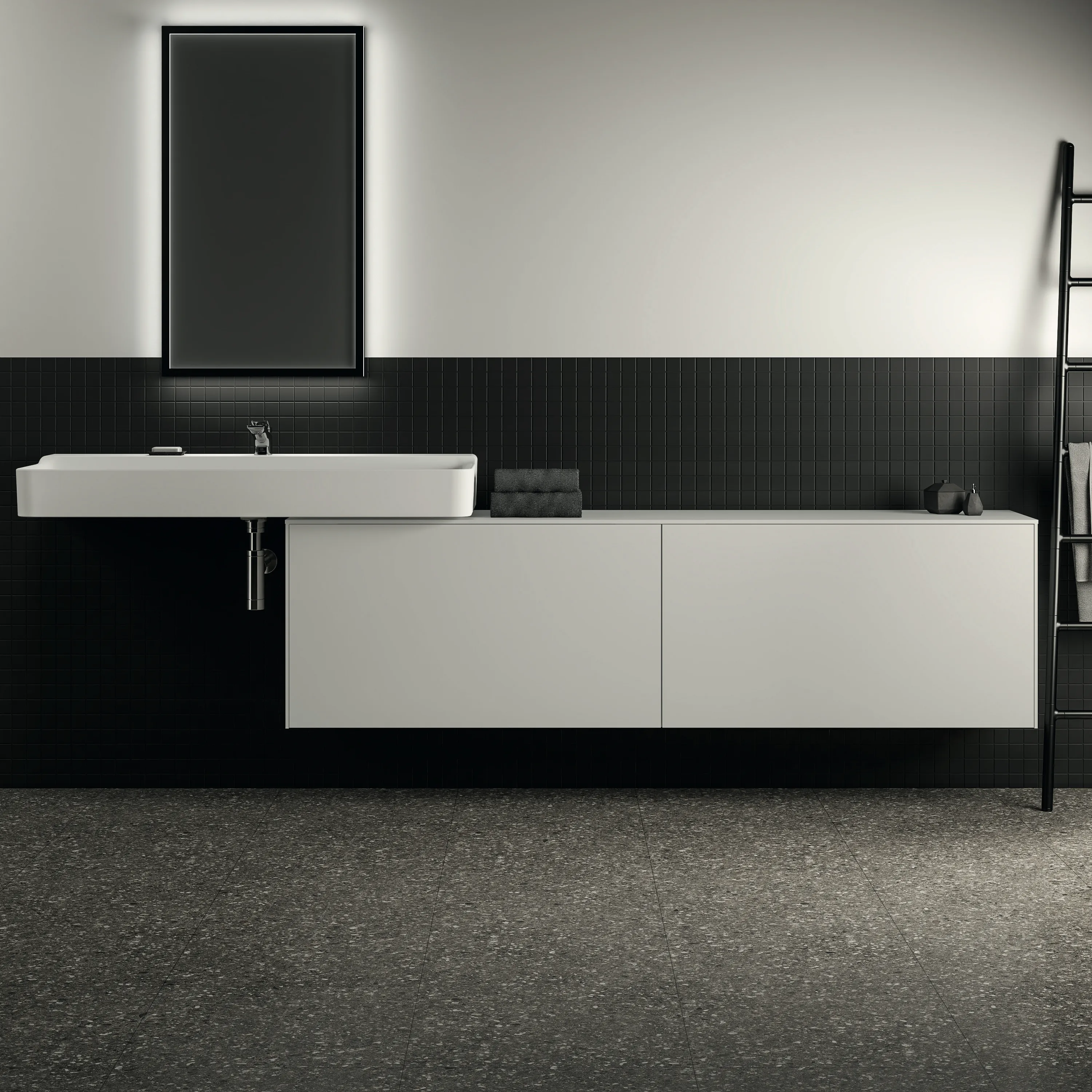 Ideal Standard Waschtischunterschrank „Conca“ 198,7 × 55 × 37,3 cm Weiß matt lackiert Ideal Standard Waschtischunterschrank „Conca“ 198,7 × 55 × 37,3 cm Weiß matt lackiert