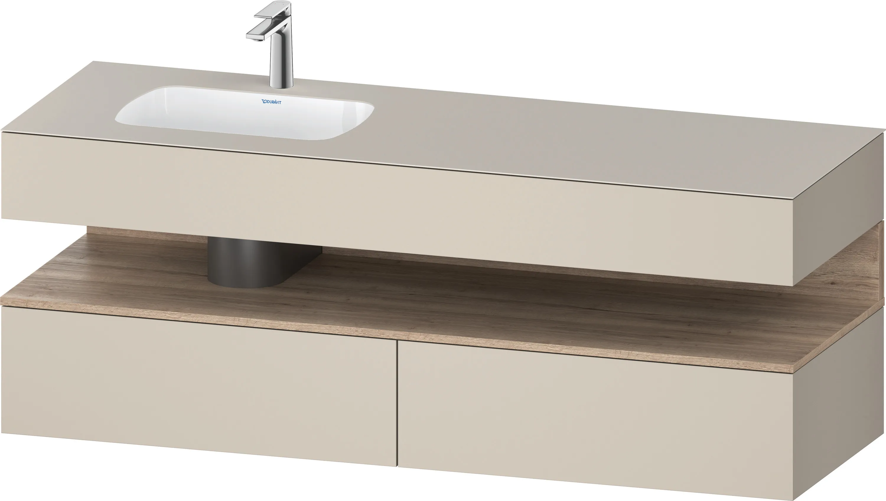 Einbauwaschtisch mit Konsolenwaschtischunterbau „Qatego“ 160 × 50 × 60 cm, ohne Beleuchtung Einbauwaschtisch mit Konsolenwaschtischunterbau „Qatego“ 160 × 50 × 60 cm, ohne Beleuchtung