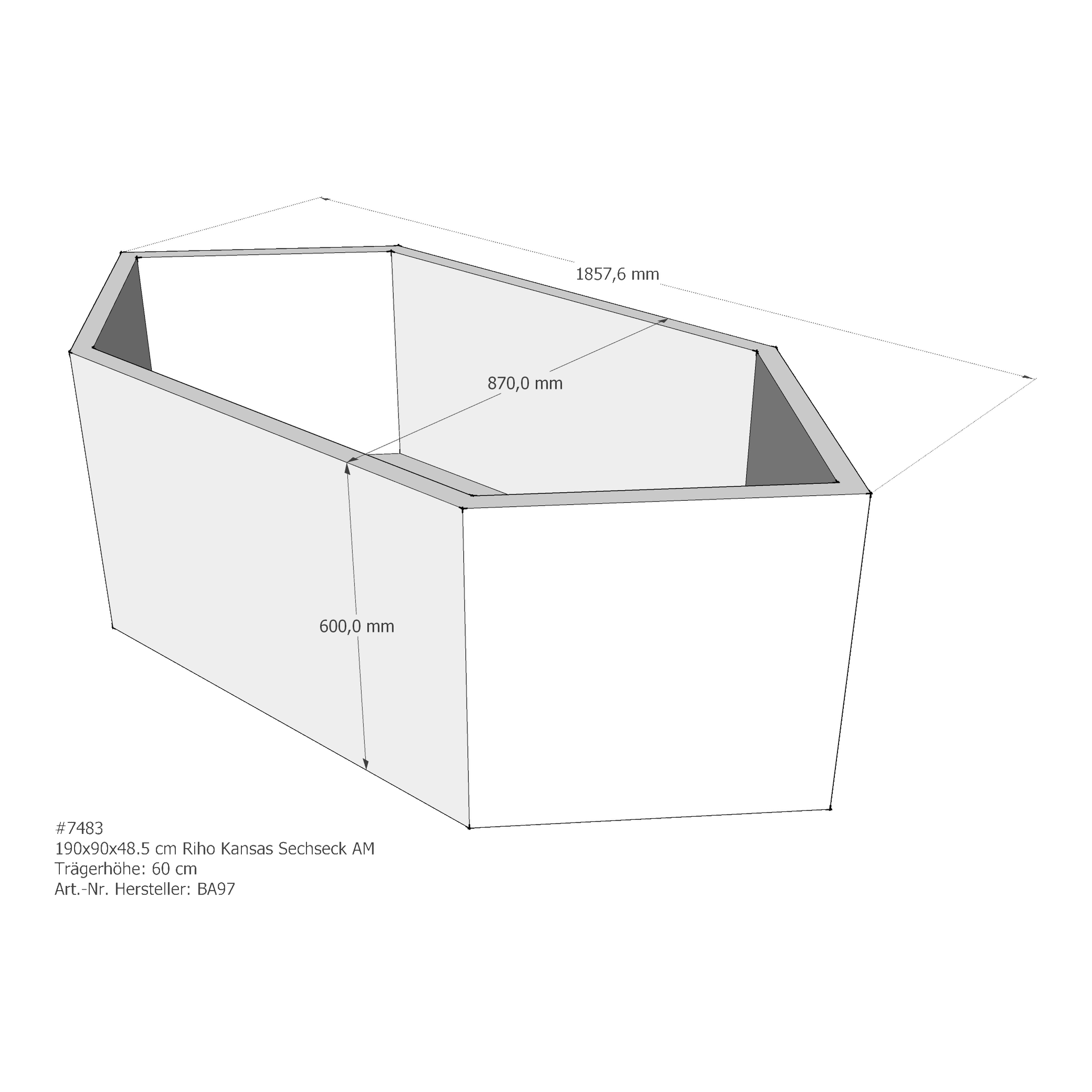 Badewannenträger für Riho 190 × 90 × 48,5 cm Badewannenträger für Riho 190 × 90 × 48,5 cm