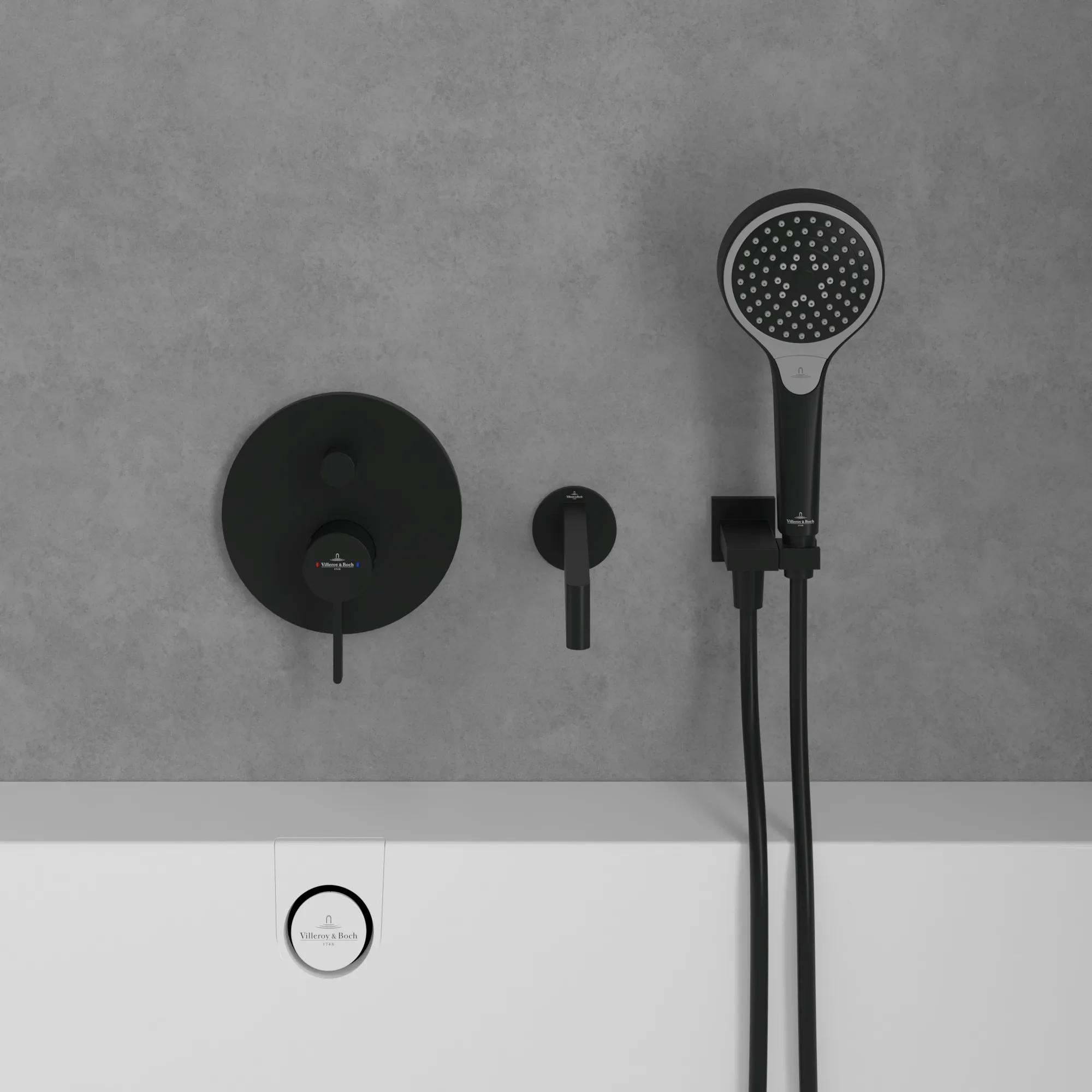 Einhand-Unterputz-Armatur „Dawn“ 4,6 cm in Matt Black Einhand-Unterputz-Armatur „Dawn“ 4,6 cm in Matt Black