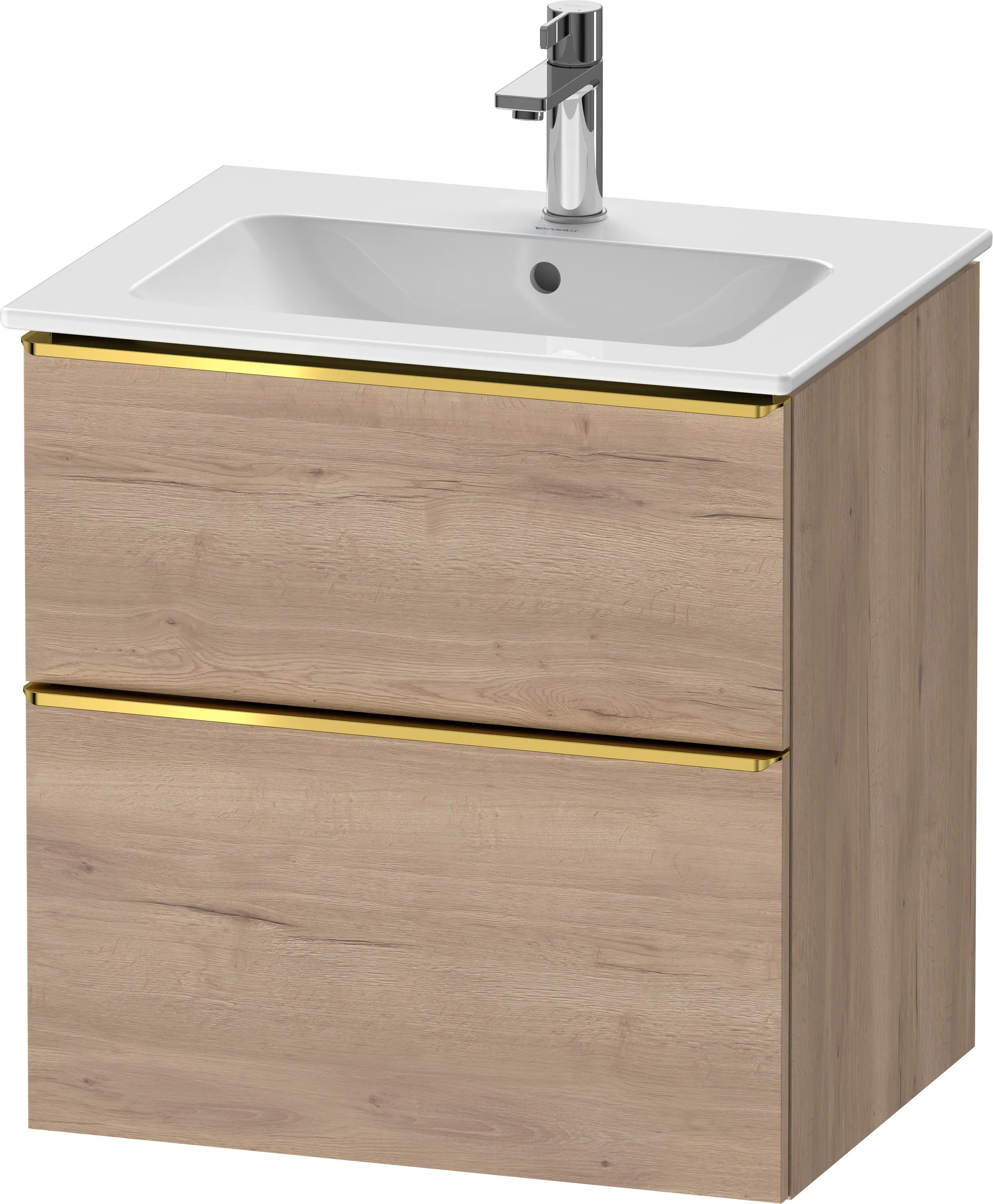 Duravit Waschtischunterschrank wandhängend „D-Neo“ 61 × 62,5 × 46,2 cm Eiche Marmoriert