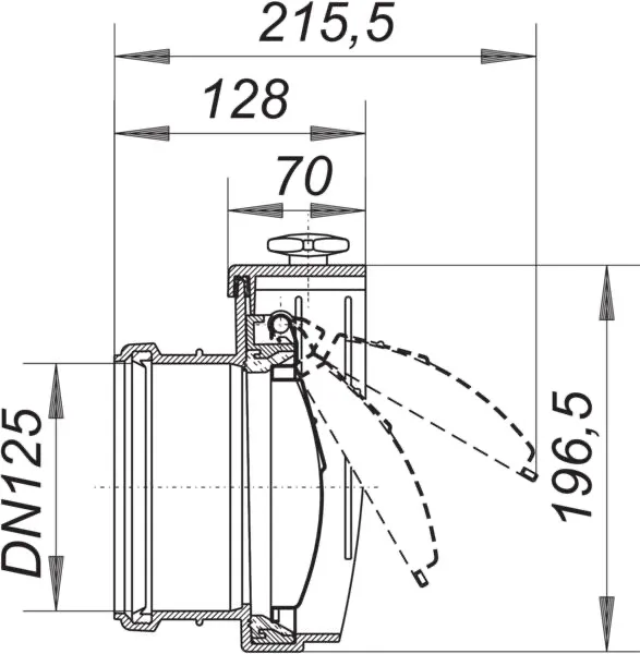 Rohrklappe, DN 125