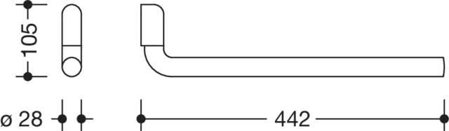 HEWI Handtuchhalter „Serie 477“ 2,8 × 10,5 × 2,8 cm in Felsgrau HEWI Handtuchhalter „Serie 477“ 2,8 × 10,5 × 2,8 cm in Felsgrau