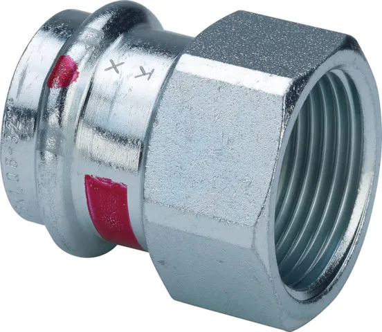 „Prestabo“ Übergangsverschraubung mit 1 Muffe und Innengewinde 22 mm × 3/4″ „Prestabo“ Übergangsverschraubung mit 1 Muffe und Innengewinde 22 mm × 3/4″