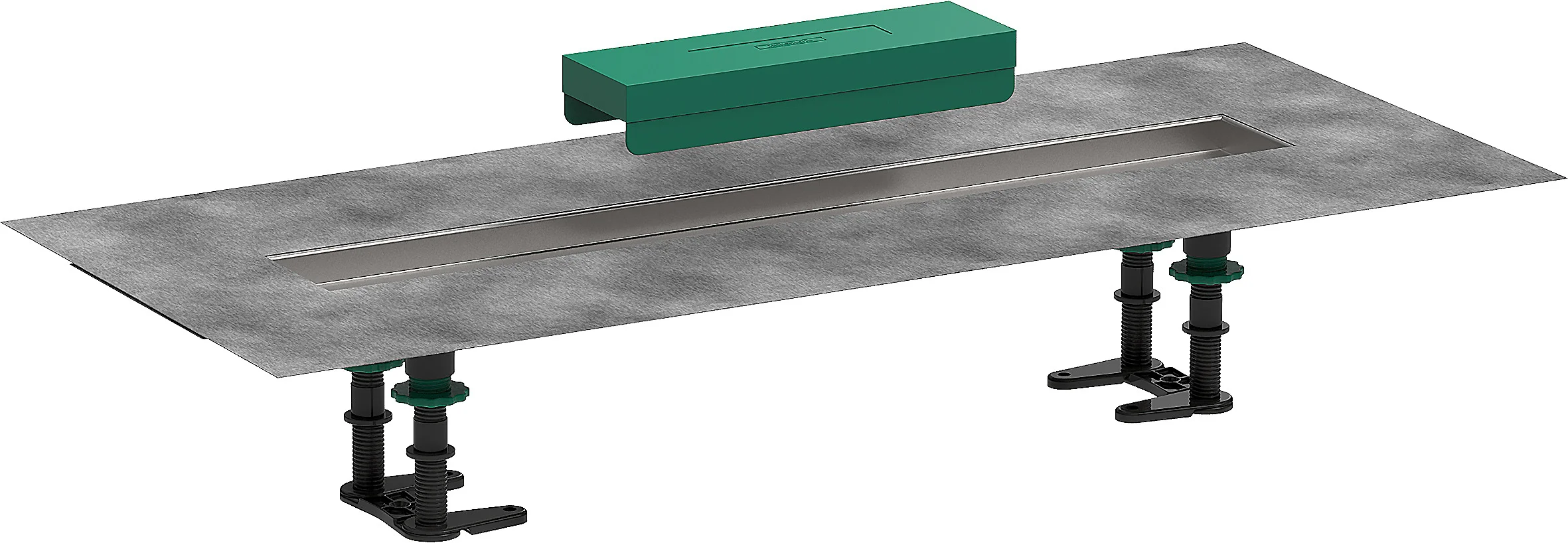 Hansgrohe RainDrain Installationsset 600 mm für Duschrinnen – Edelstahl V2A, höhenverstellbar, inkl. Dichtvlies und Verfliesungshilfe