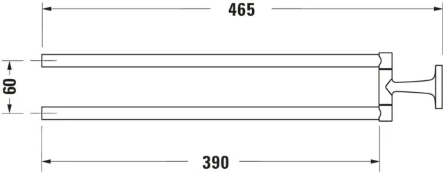 Duravit Handtuchhalter „Starck T“, Befestigung verdeckt, 2-armig 8,8 × 5,7 × 48,6 cm Duravit Handtuchhalter „Starck T“, Befestigung verdeckt, 2-armig 8,8 × 5,7 × 48,6 cm