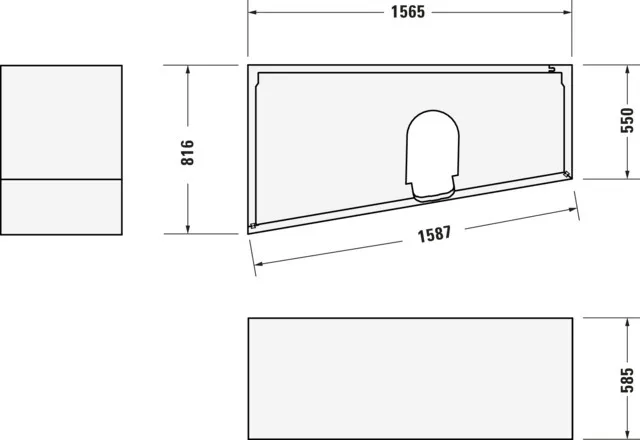 Duravit Badewanne „No.1“ trapez 1600 × 850 mm, links in Weiß Duravit Badewanne „No.1“ trapez 1600 × 850 mm, links in Weiß