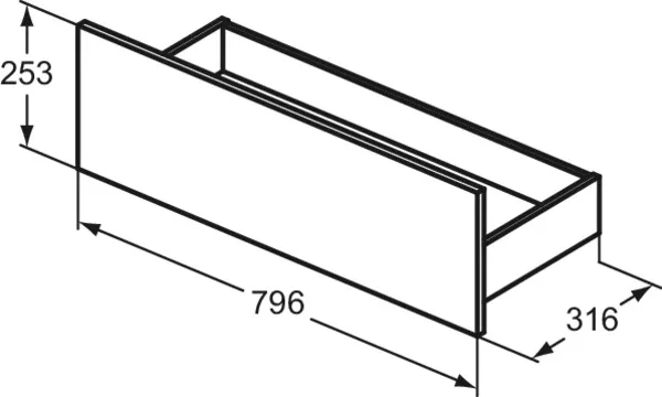 Ideal Standard Eurovit+ untere Schublade 80 cm Nussbaum geflammt Ideal Standard Eurovit+ untere Schublade 80 cm Nussbaum geflammt