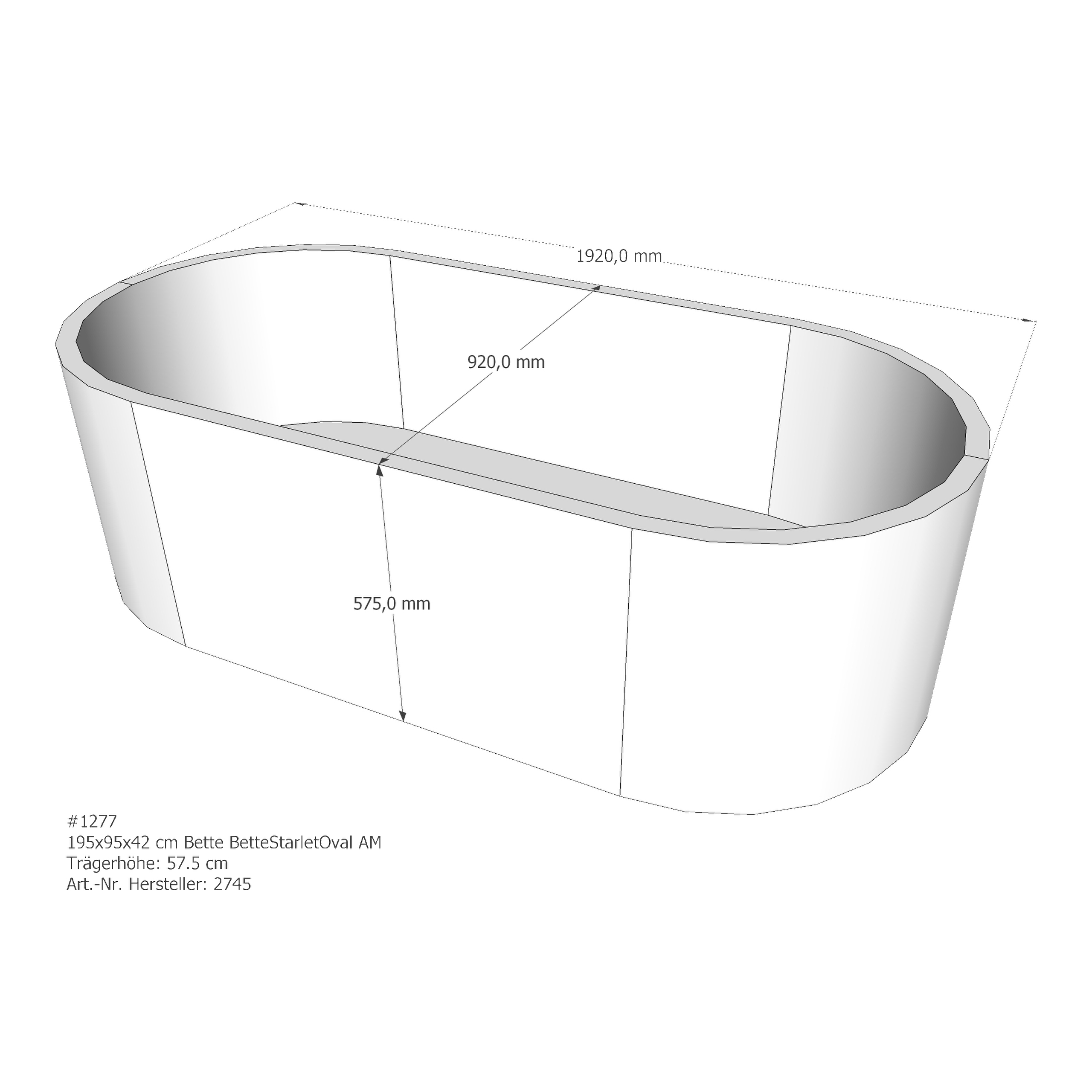 Badewannenträger für Bette StarletOval 195 × 95 × 42 cm Breite: 95 cm / Länge: 195 cm Badewannenträger für Bette StarletOval 195 × 95 × 42 cm Breite: 95 cm / Länge: 195 cm