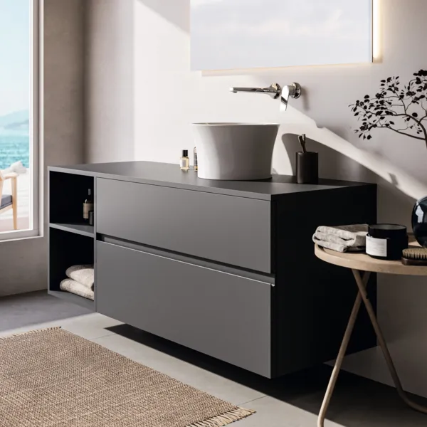 Ideal Standard Waschtischunterschrank „Finesse“ 140,2 × 55,8 × 50,5 cm Anthrazit matt lackiert Ideal Standard Waschtischunterschrank „Finesse“ 140,2 × 55,8 × 50,5 cm Anthrazit matt lackiert